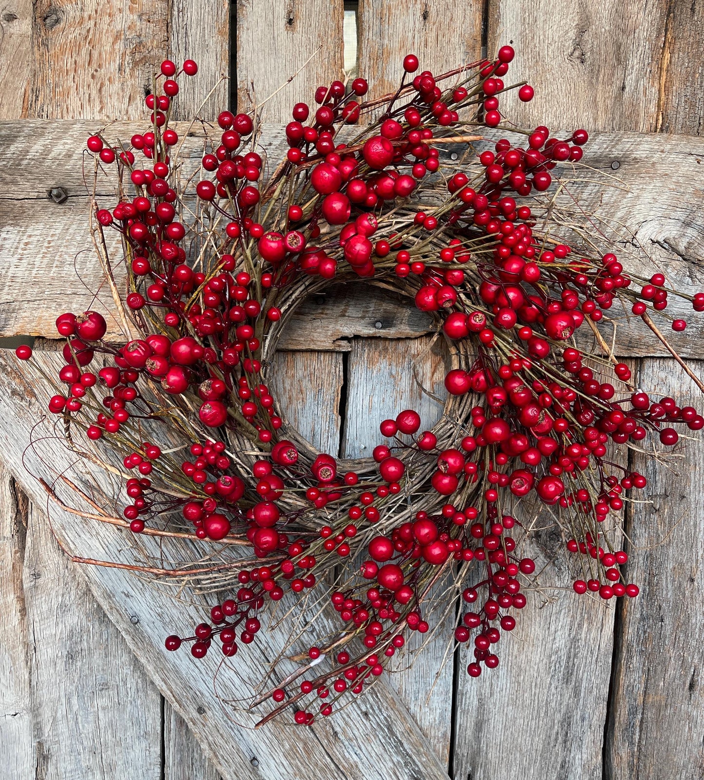 26" Christmas Red Berry Wreath, Cranberry Wreath, Red Wreath, Christmas Front Door, Woodsey Christmas Wreath, Artificial Wreath
