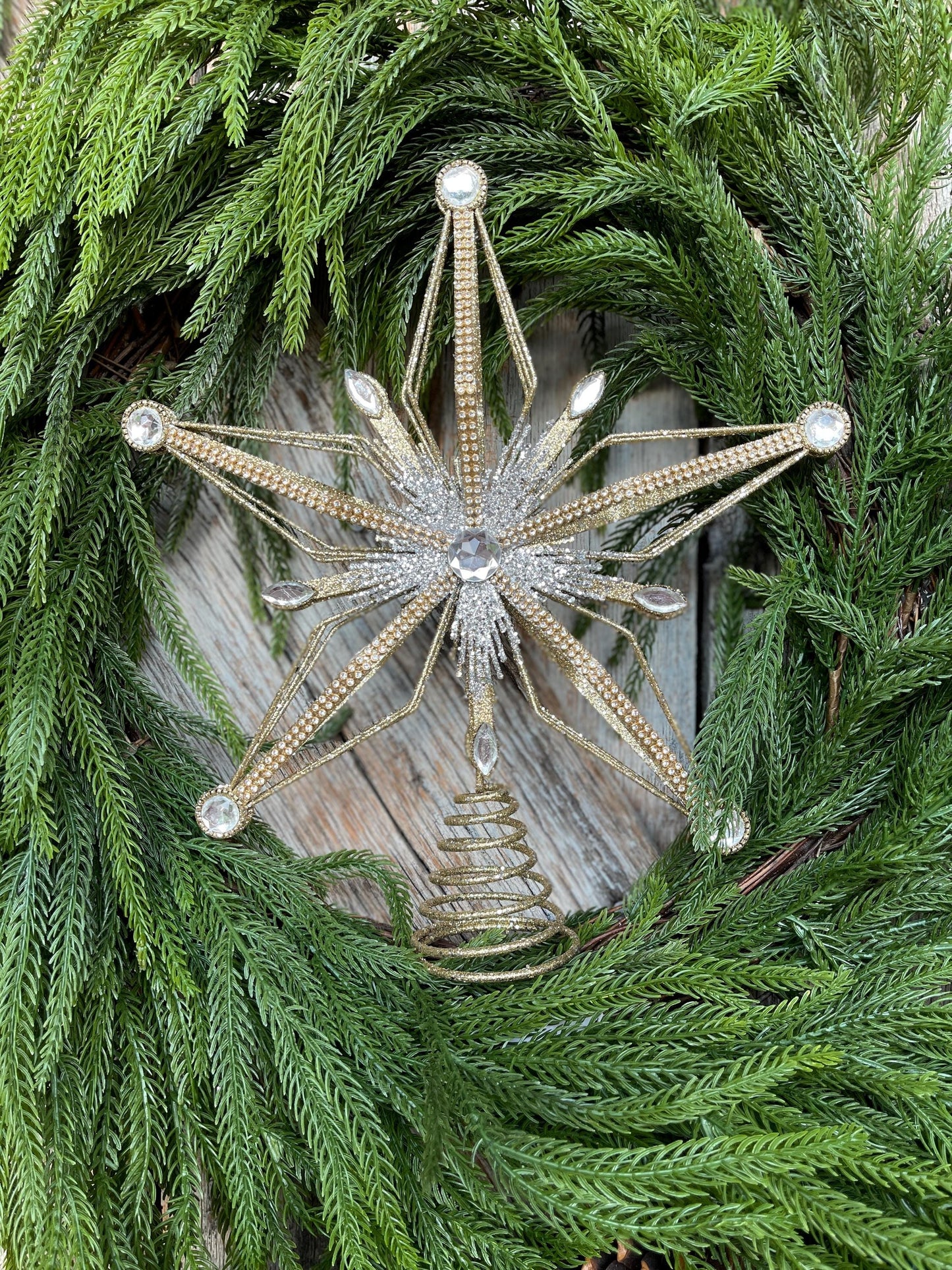 12" Gold & Silver Star Tree Topper, Star for Top Of Tree, Christmas Star, Gold Star for Tree, Christmas Tree Star