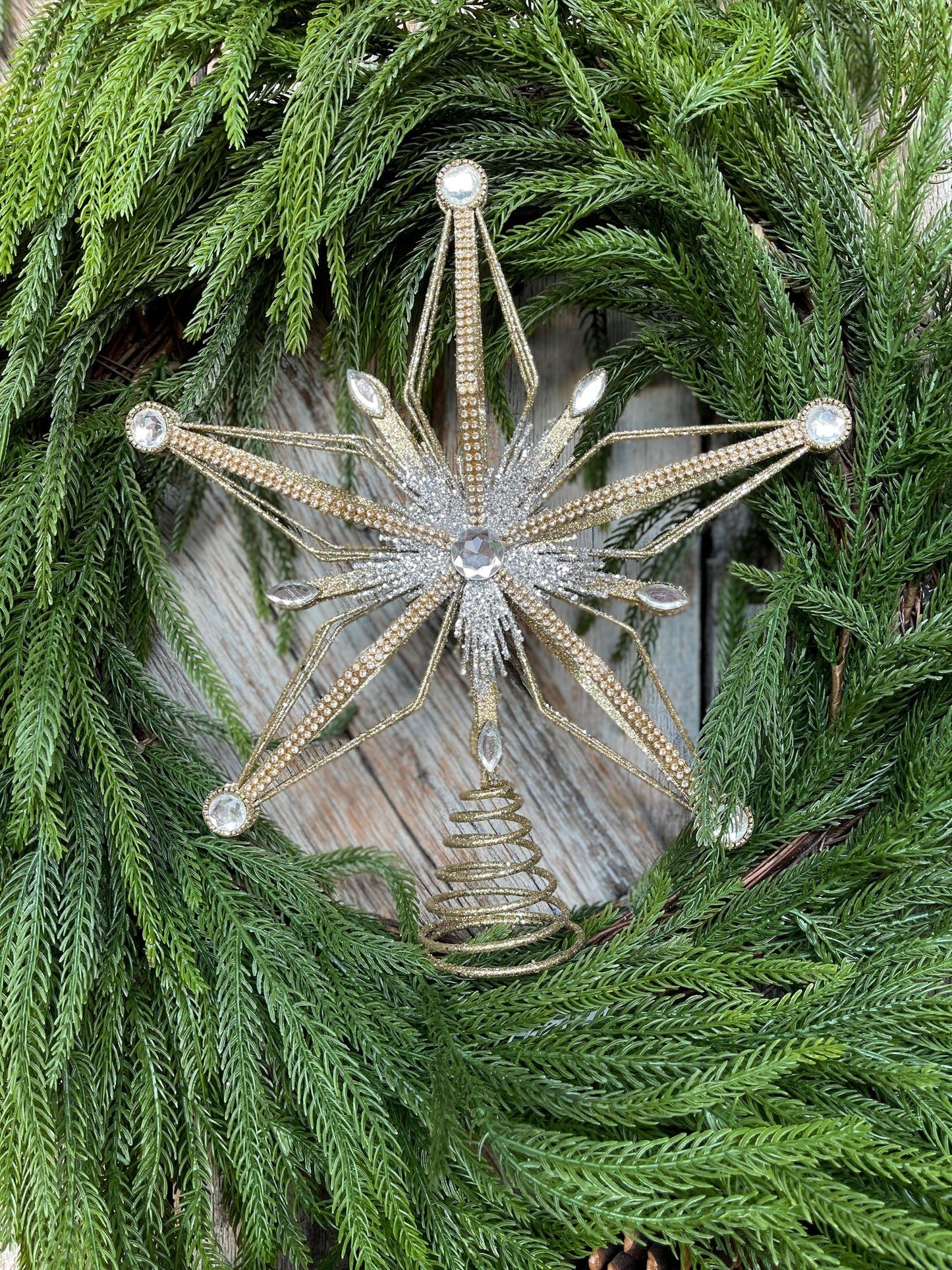 12" Gold & Silver Star Tree Topper, Star for Top Of Tree, Christmas Star, Gold Star for Tree, Christmas Tree Star