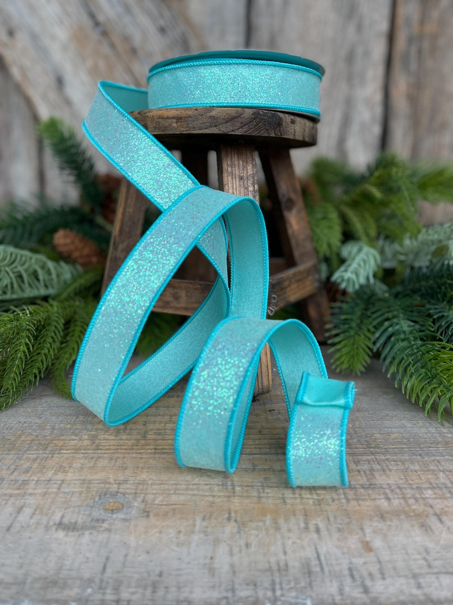 1" Light Blue Sugar Frost Ribbon, Farrisilk Ribbon, Blue Ribbon, Candy Theme Ribbon, Designer Ribbon, Teal Wired Ribbon, RS127-16
