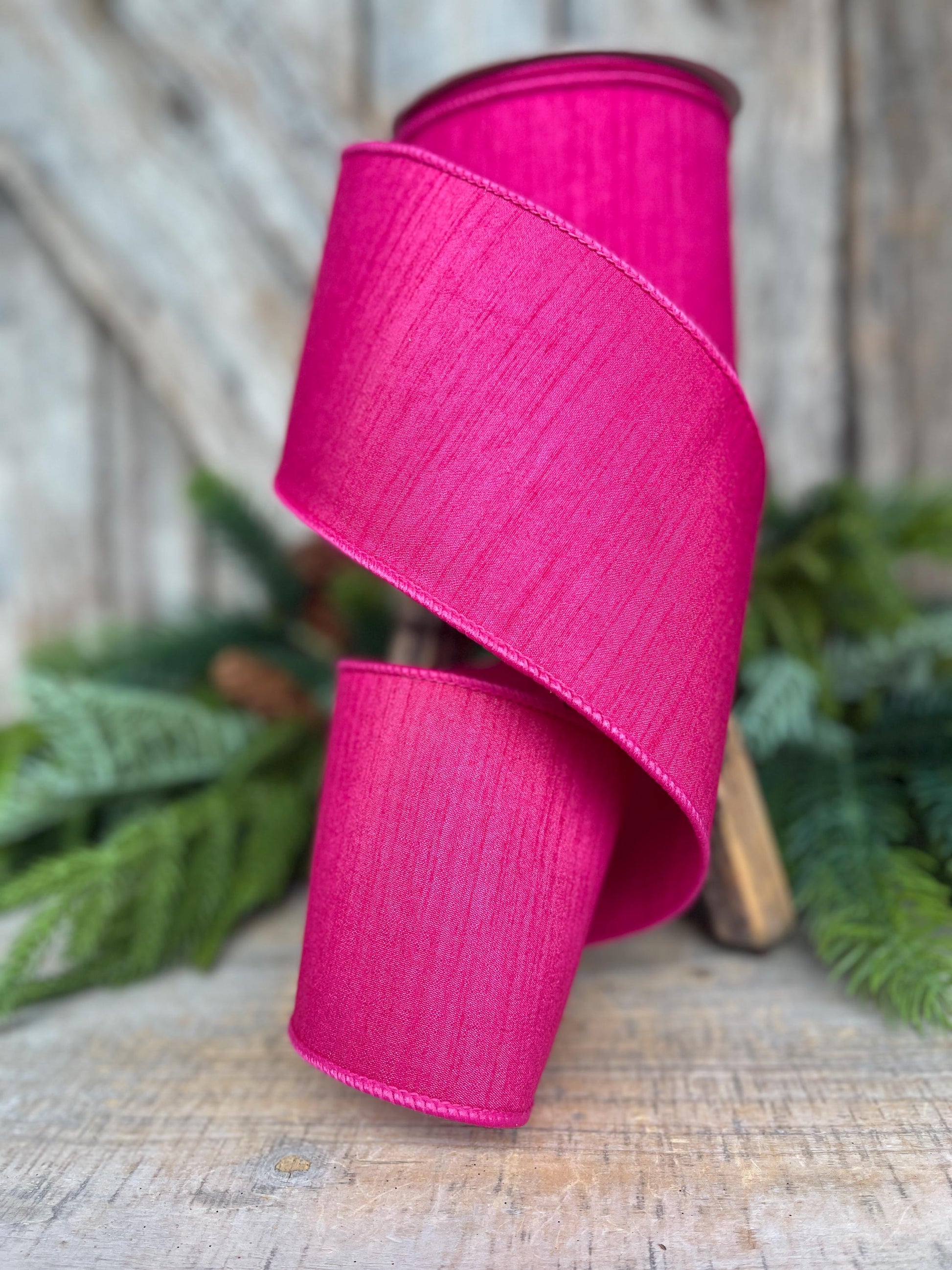4” Hot Pink Ribbon, Farrisilk ribbon, Christmas Ribbon