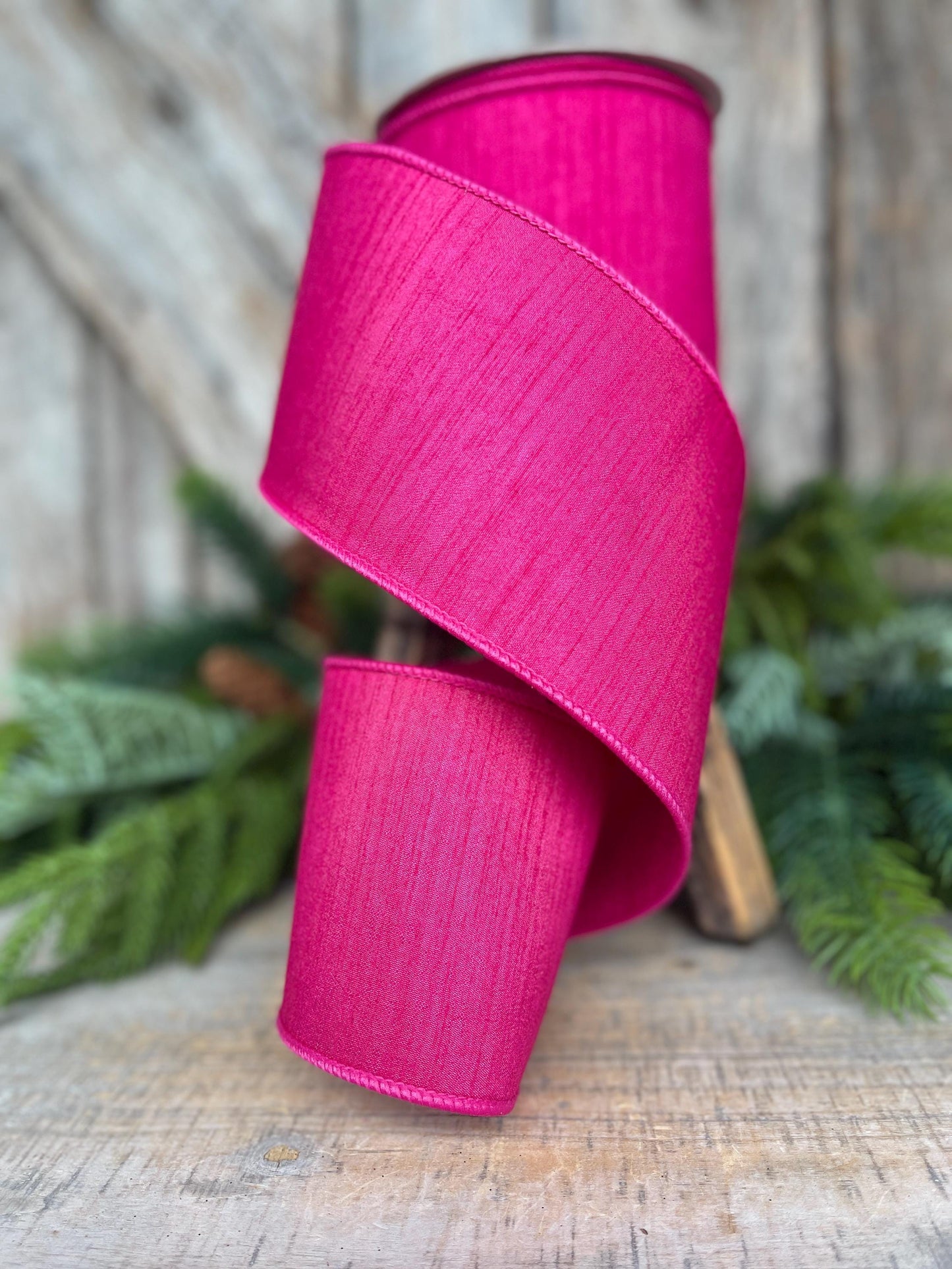 4” Hot Pink Ribbon, Farrisilk ribbon, Christmas Ribbon