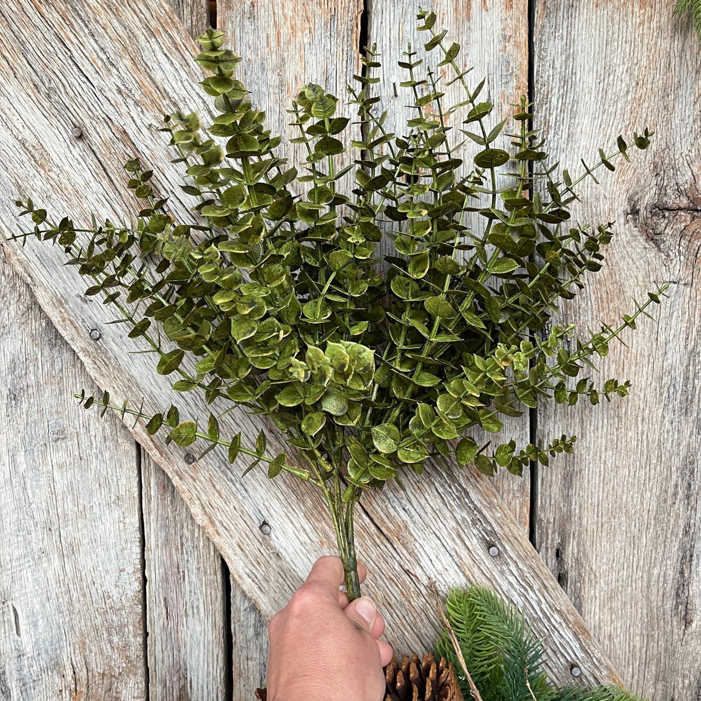 18" Eucalyptus Bush, Christmas Eucalyptus Bush, Fall Eucalyptus Bush, Moss Green Eucalyptus, Greenery Bush, 84676-GN