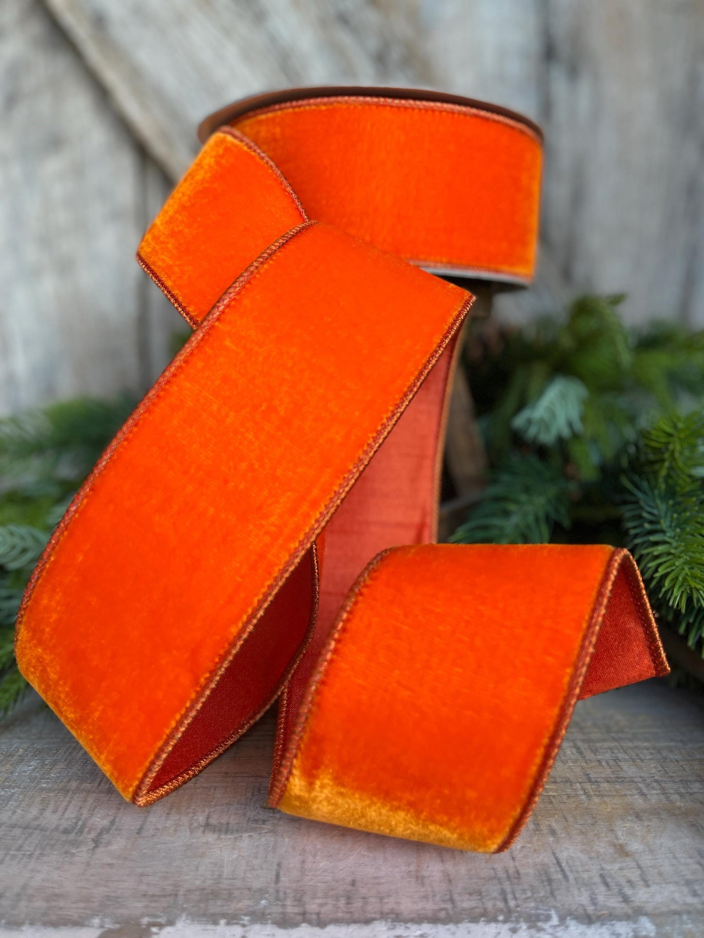 2.5” Orange Velvet , Velvet ribbon, Halloween Ribbon