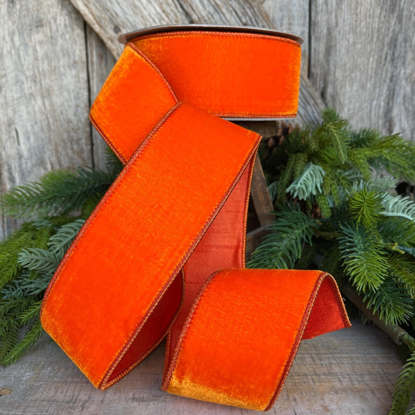 2.5” Orange Velvet , Velvet ribbon, Halloween Ribbon