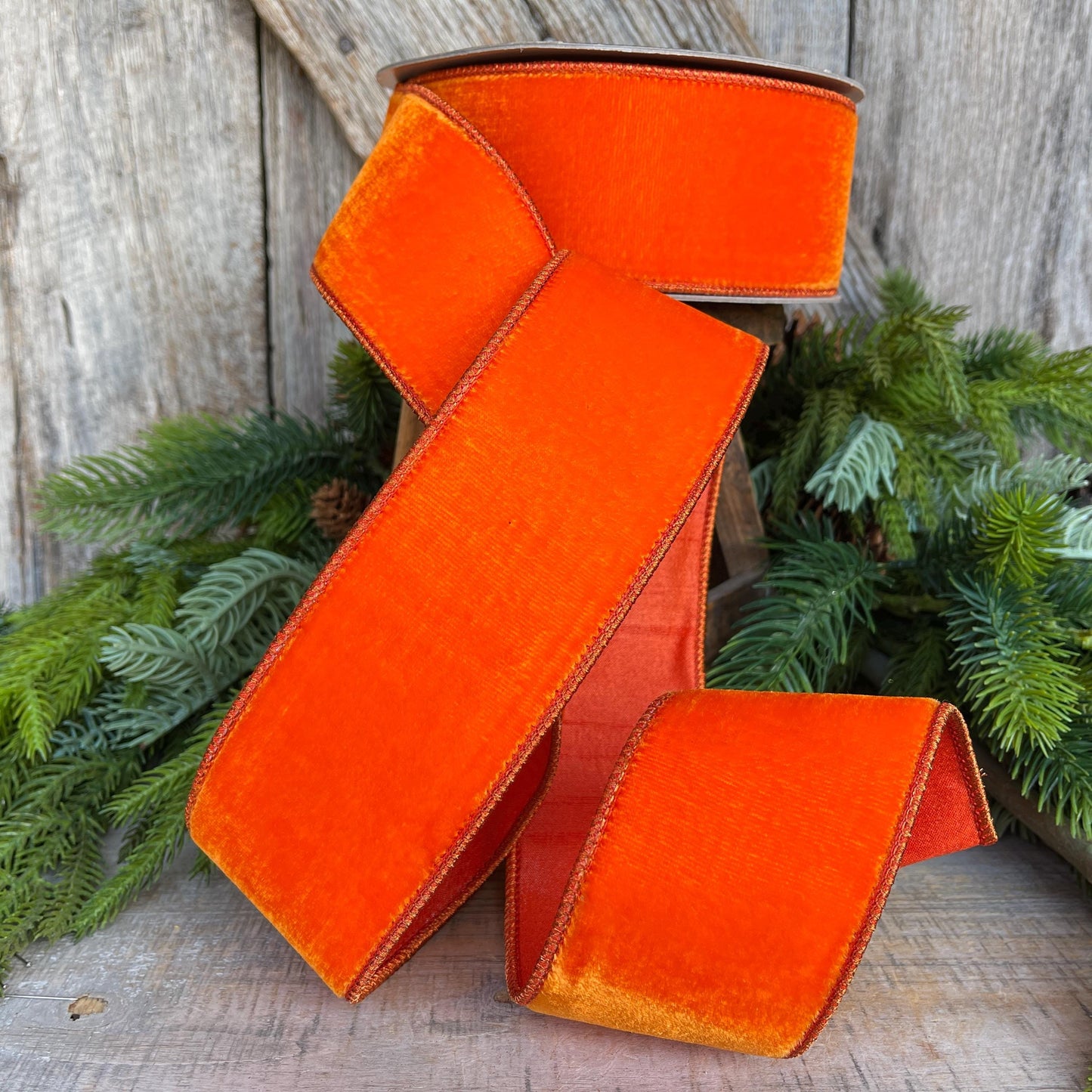 2.5” Orange Velvet , Velvet ribbon, Halloween Ribbon
