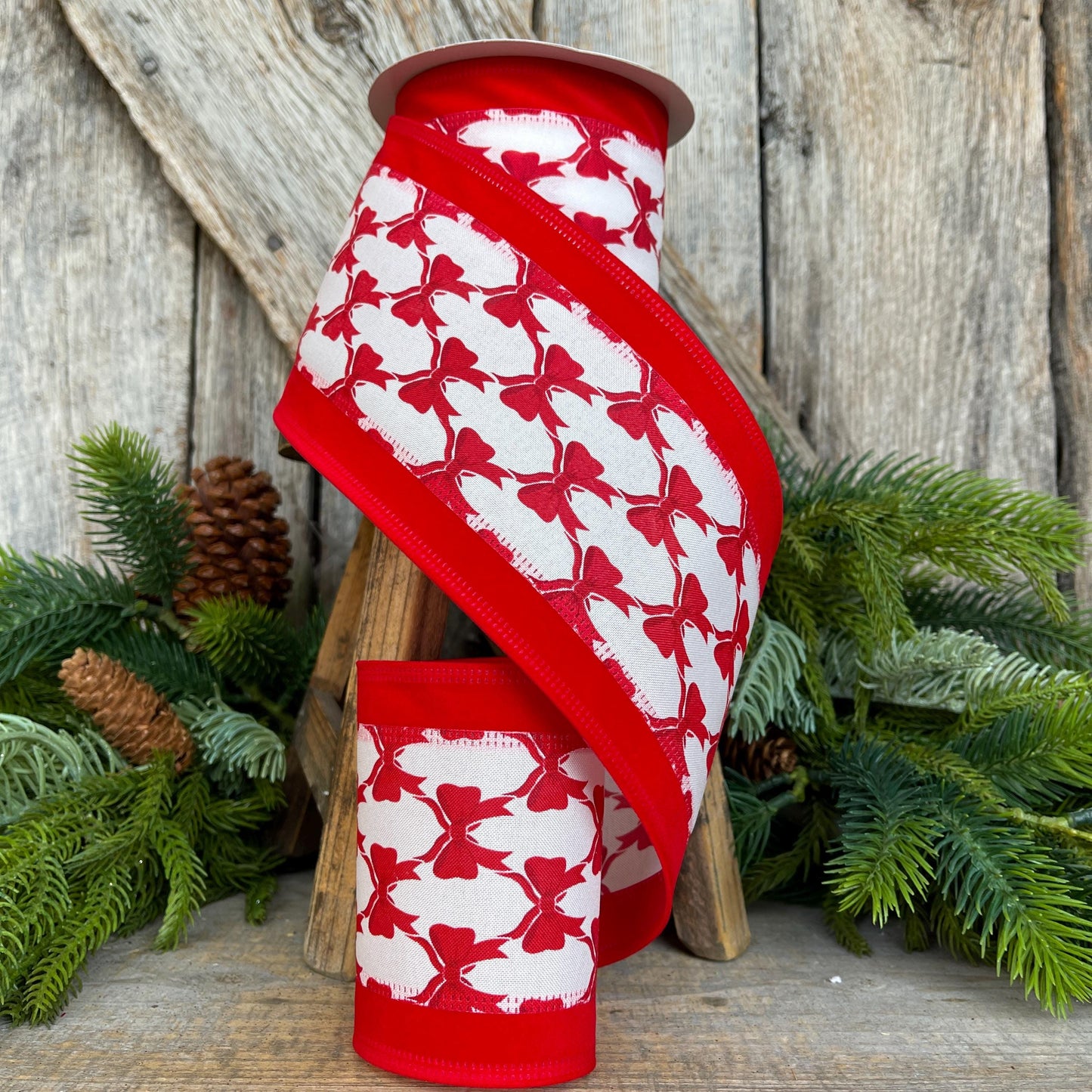 4" Coquette Bright Red Bow Ribbon, Red Bow Ribbon, Red Christmas Ribbon, Christmas Gift Wrap Ribbon, Ribbon for Tree, Ribbon for Bows