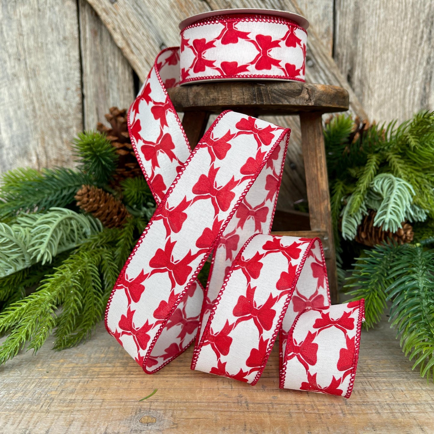 1.5" Coquette Bright Red Bow Ribbon, Red Bow Ribbon, Red Christmas Ribbon, Christmas Gift Wrap Ribbon, Ribbon for Tree, Ribbon for Bows
