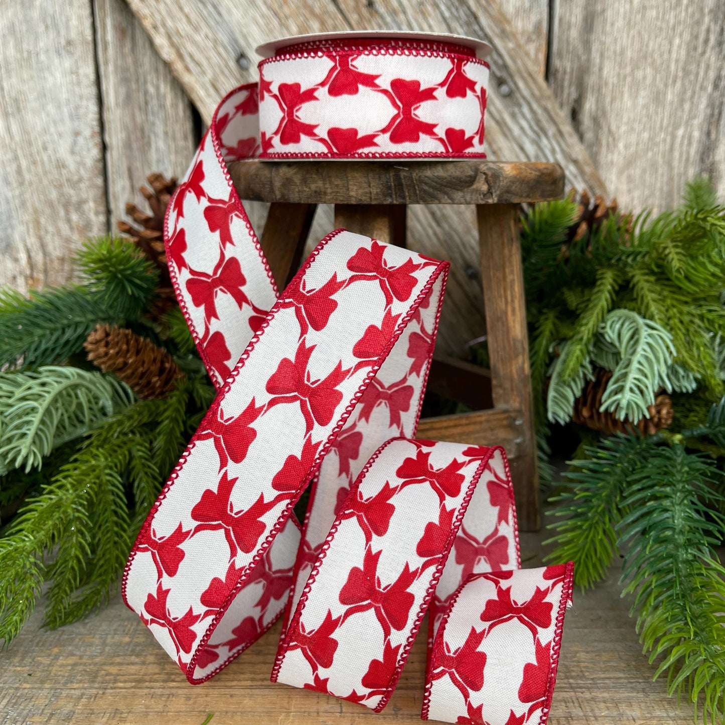 1.5" Coquette Bright Red Bow Ribbon, Red Bow Ribbon, Red Christmas Ribbon, Christmas Gift Wrap Ribbon, Ribbon for Tree, Ribbon for Bows