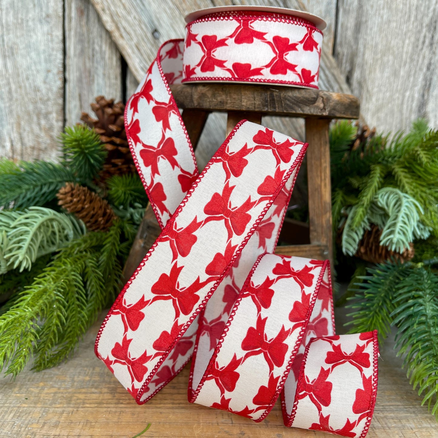 1.5" Coquette Bright Red Bow Ribbon, Red Bow Ribbon, Red Christmas Ribbon, Christmas Gift Wrap Ribbon, Ribbon for Tree, Ribbon for Bows