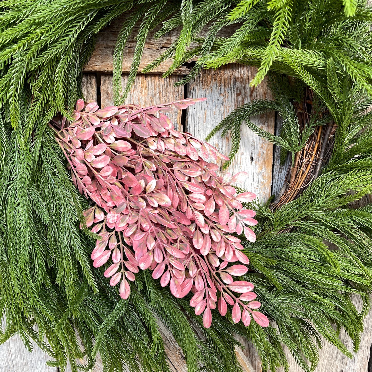 Mauve Pink Hemlock Greenery Bush: 21" Christmas & Fall Filler