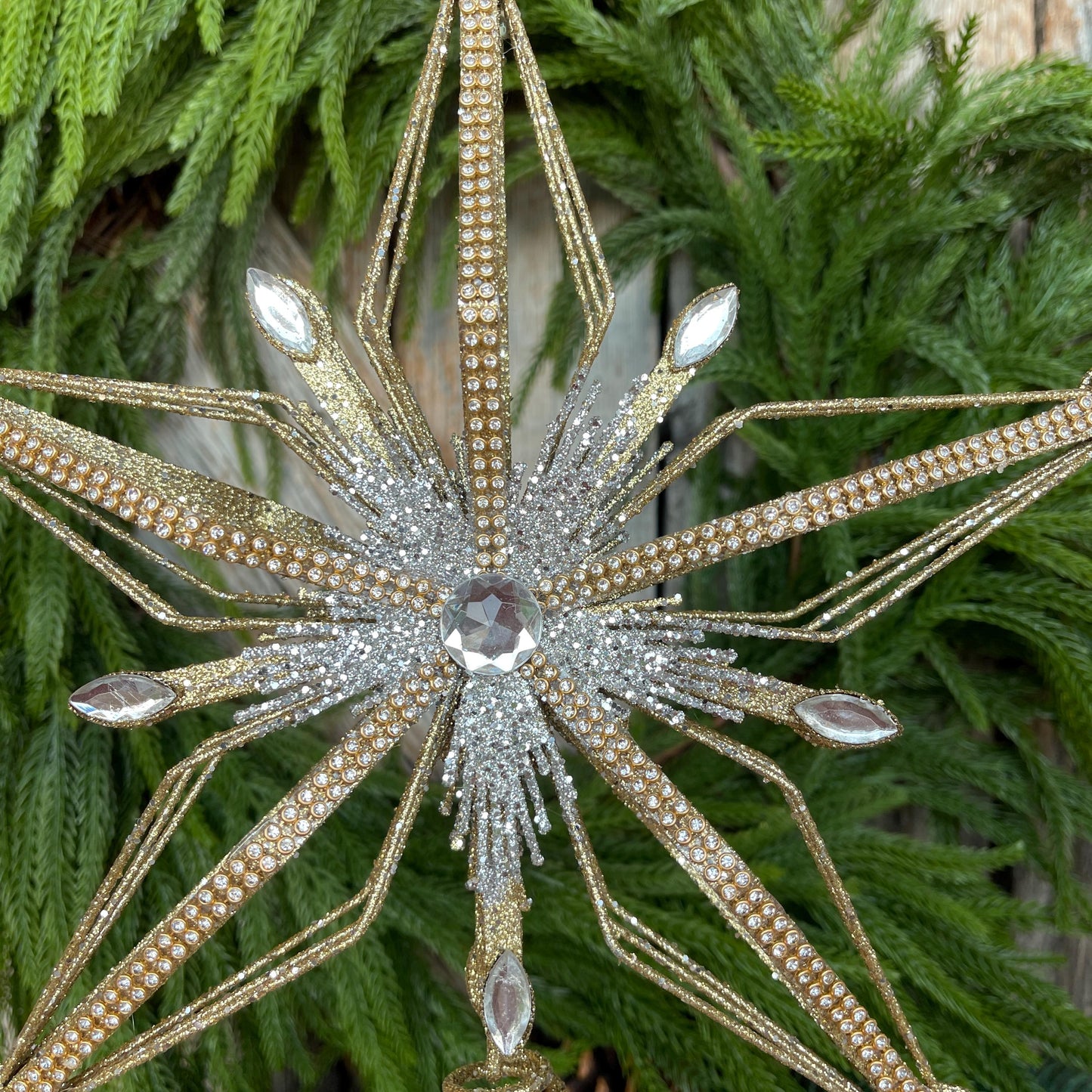 12" Gold & Silver Star Tree Topper, Star for Top Of Tree, Christmas Star, Gold Star for Tree, Christmas Tree Star
