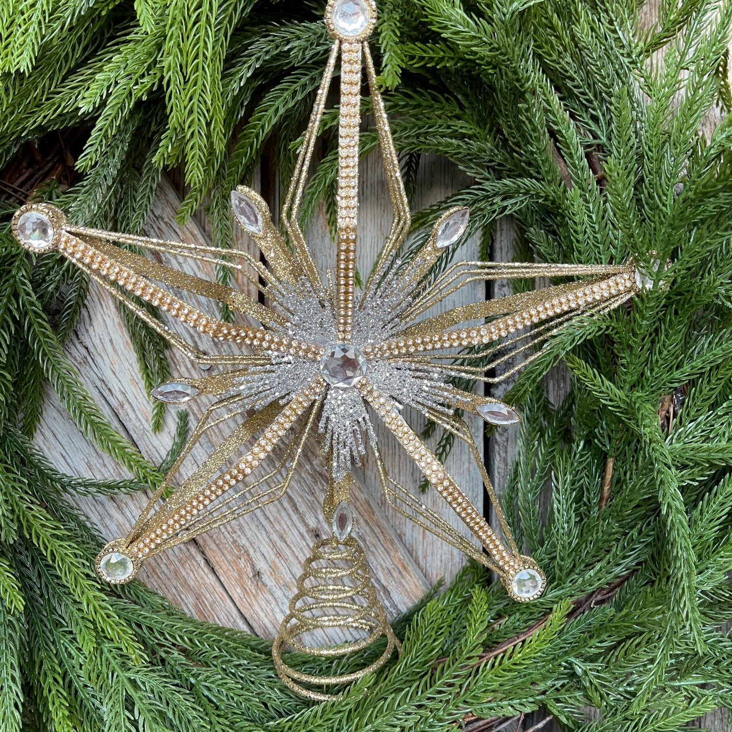 12" Gold & Silver Star Tree Topper, Star for Top Of Tree, Christmas Star, Gold Star for Tree, Christmas Tree Star
