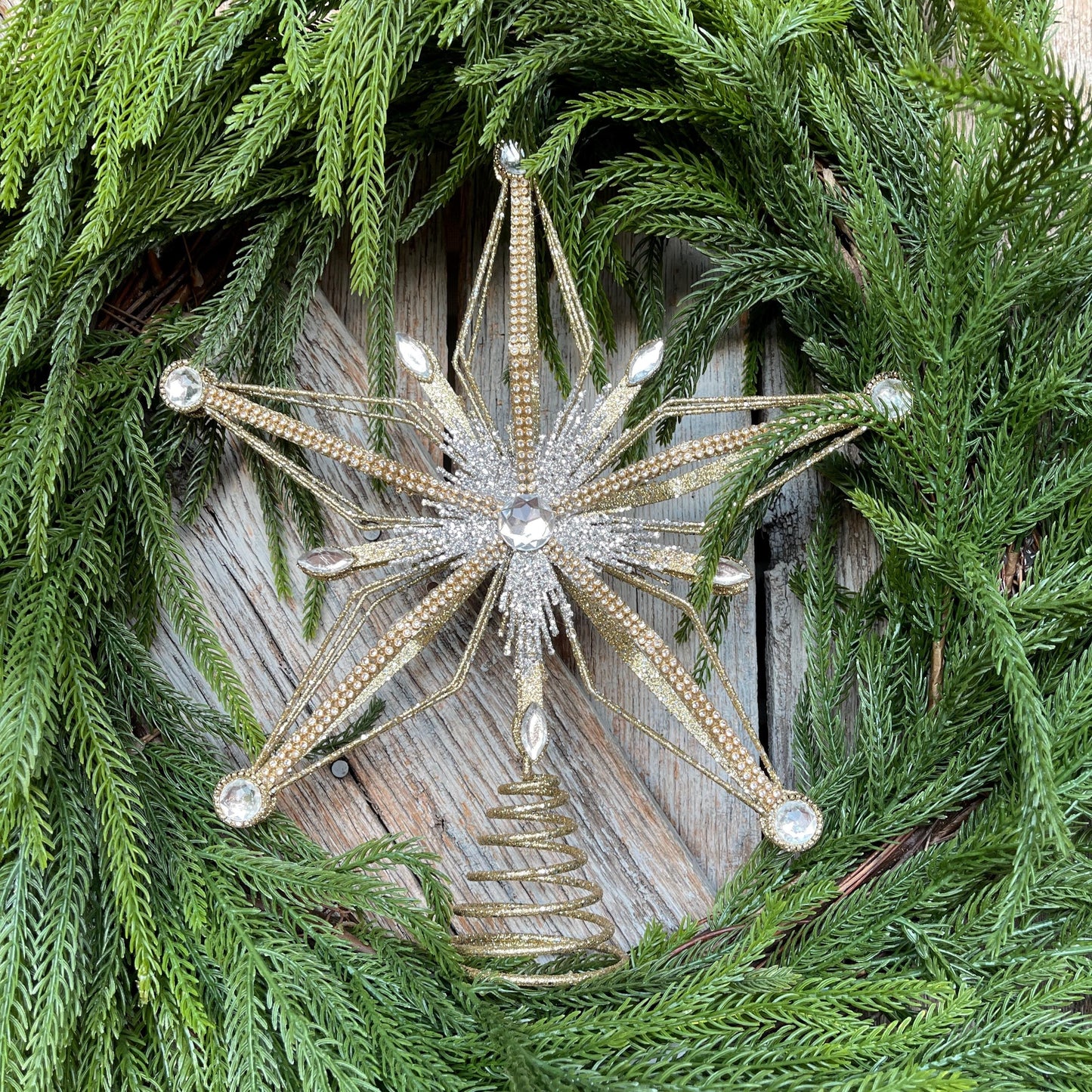 12" Gold & Silver Star Tree Topper, Star for Top Of Tree, Christmas Star, Gold Star for Tree, Christmas Tree Star