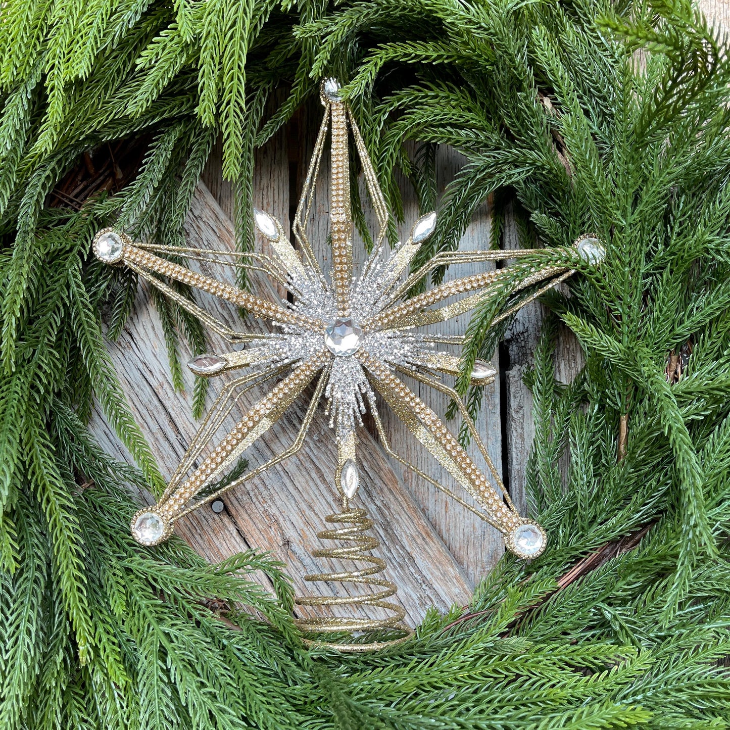 12" Gold & Silver Star Tree Topper, Star for Top Of Tree, Christmas Star, Gold Star for Tree, Christmas Tree Star