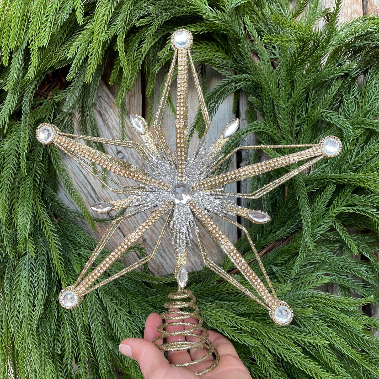 12" Gold & Silver Star Tree Topper, Star for Top Of Tree, Christmas Star, Gold Star for Tree, Christmas Tree Star