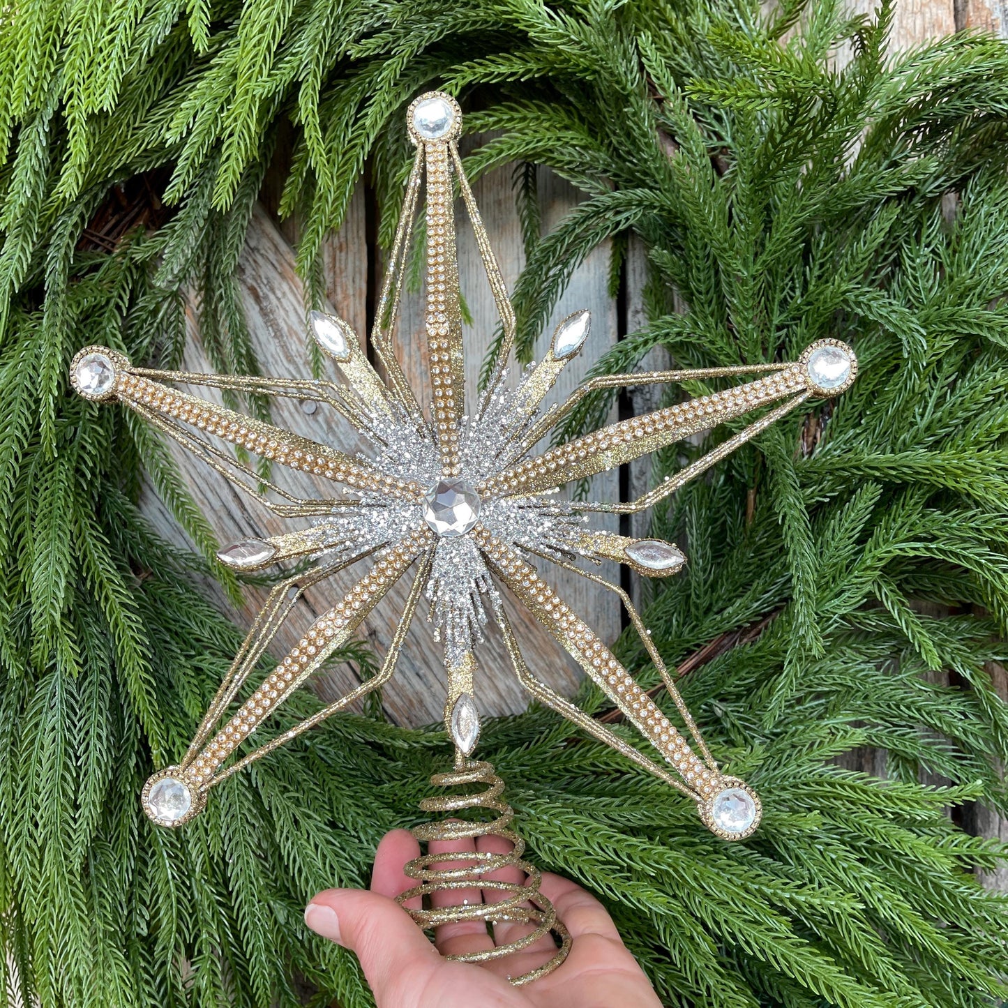 12" Gold & Silver Star Tree Topper, Star for Top Of Tree, Christmas Star, Gold Star for Tree, Christmas Tree Star