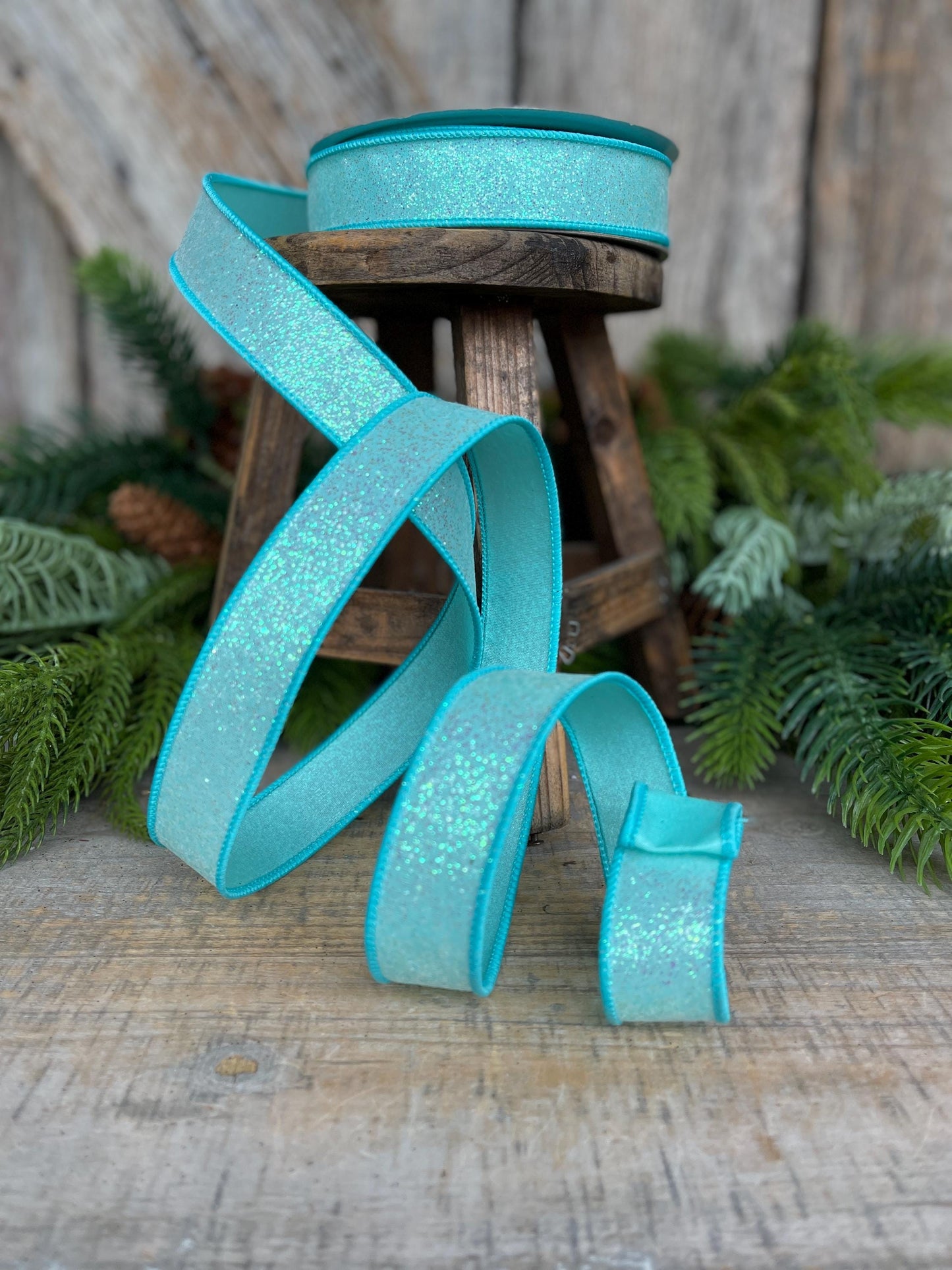 1" Light Blue Sugar Frost Ribbon, Farrisilk Ribbon, Blue Ribbon, Candy Theme Ribbon, Designer Ribbon, Teal Wired Ribbon, RS127-16