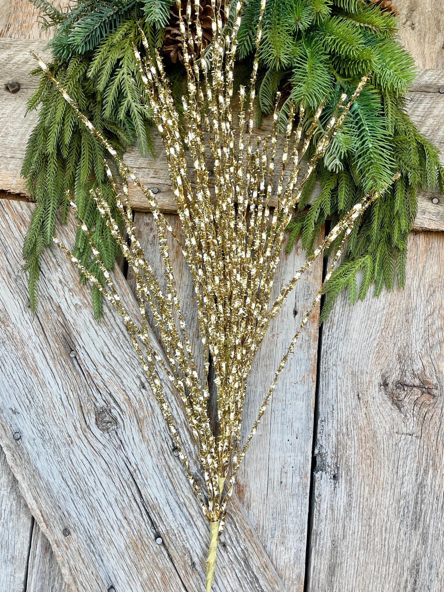 36" Gold Spray, Gold Christmas Spray, Christmas Tree Spray, Christmas Tree Topper Spray, Christmas Picks and Stems, 65316-GOLD