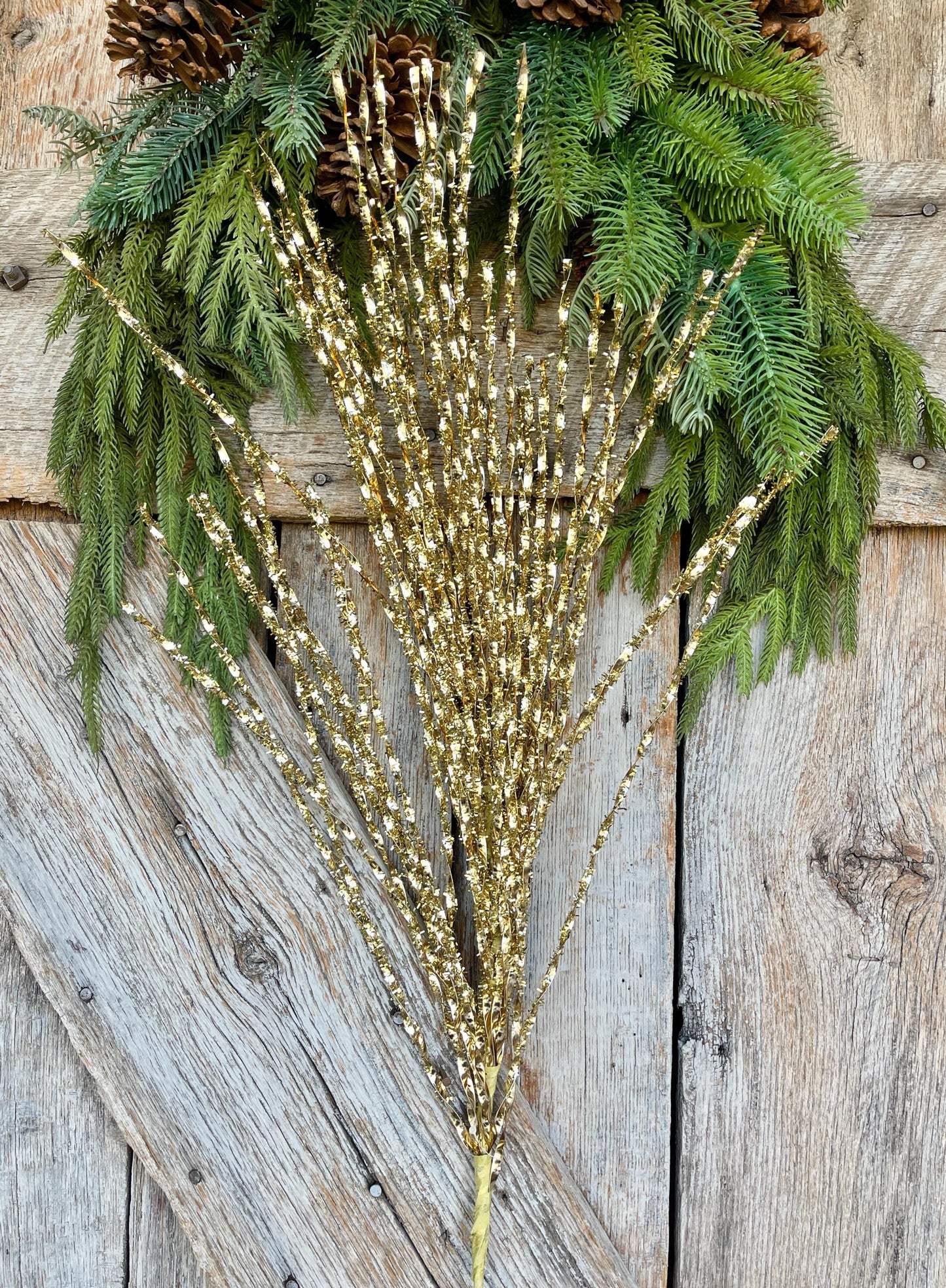 36" Gold Spray, Gold Christmas Spray, Christmas Tree Spray, Christmas Tree Topper Spray, Christmas Picks and Stems, 65316-GOLD