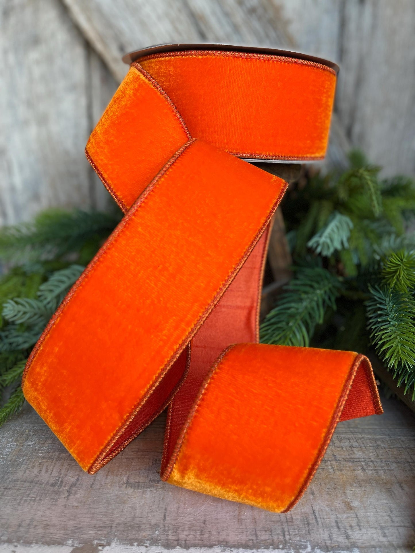 2.5” Orange Velvet , Velvet ribbon, Halloween Ribbon