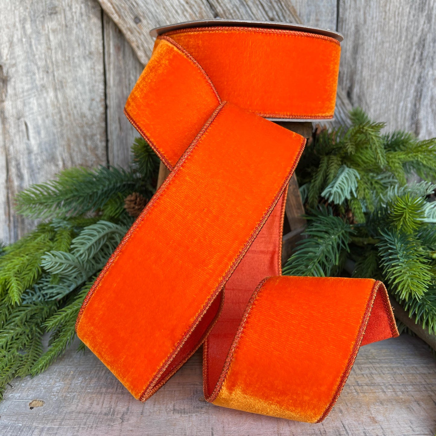 2.5” Orange Velvet , Velvet ribbon, Halloween Ribbon