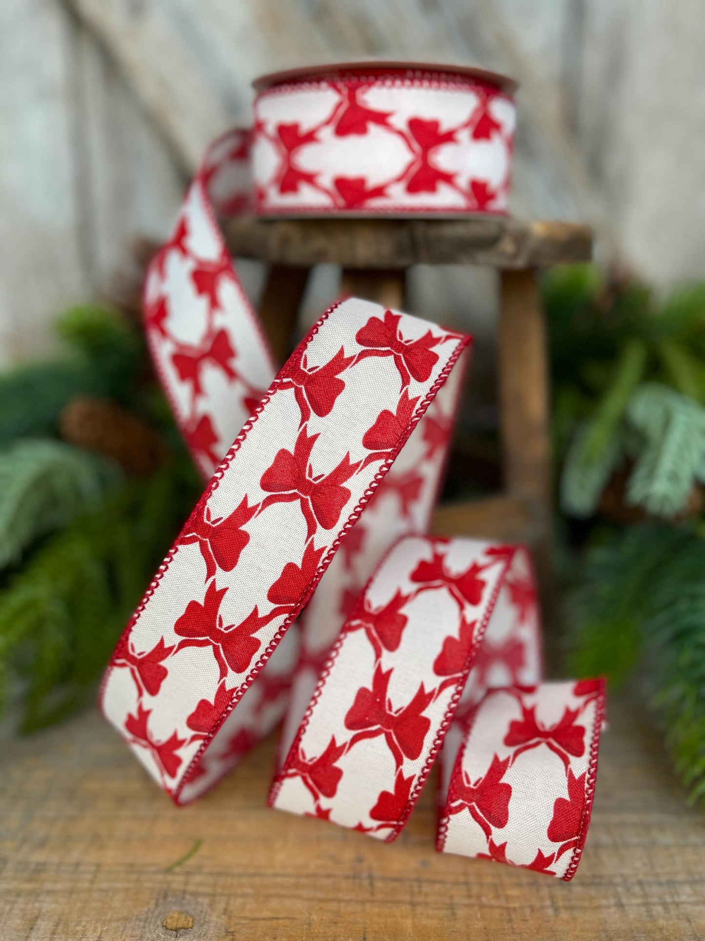 1.5" Coquette Bright Red Bow Ribbon, Red Bow Ribbon, Red Christmas Ribbon, Christmas Gift Wrap Ribbon, Ribbon for Tree, Ribbon for Bows