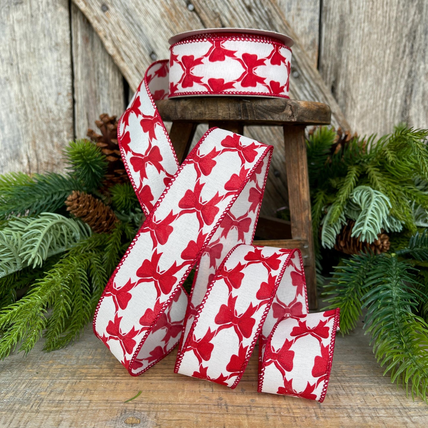 1.5" Coquette Bright Red Bow Ribbon, Red Bow Ribbon, Red Christmas Ribbon, Christmas Gift Wrap Ribbon, Ribbon for Tree, Ribbon for Bows