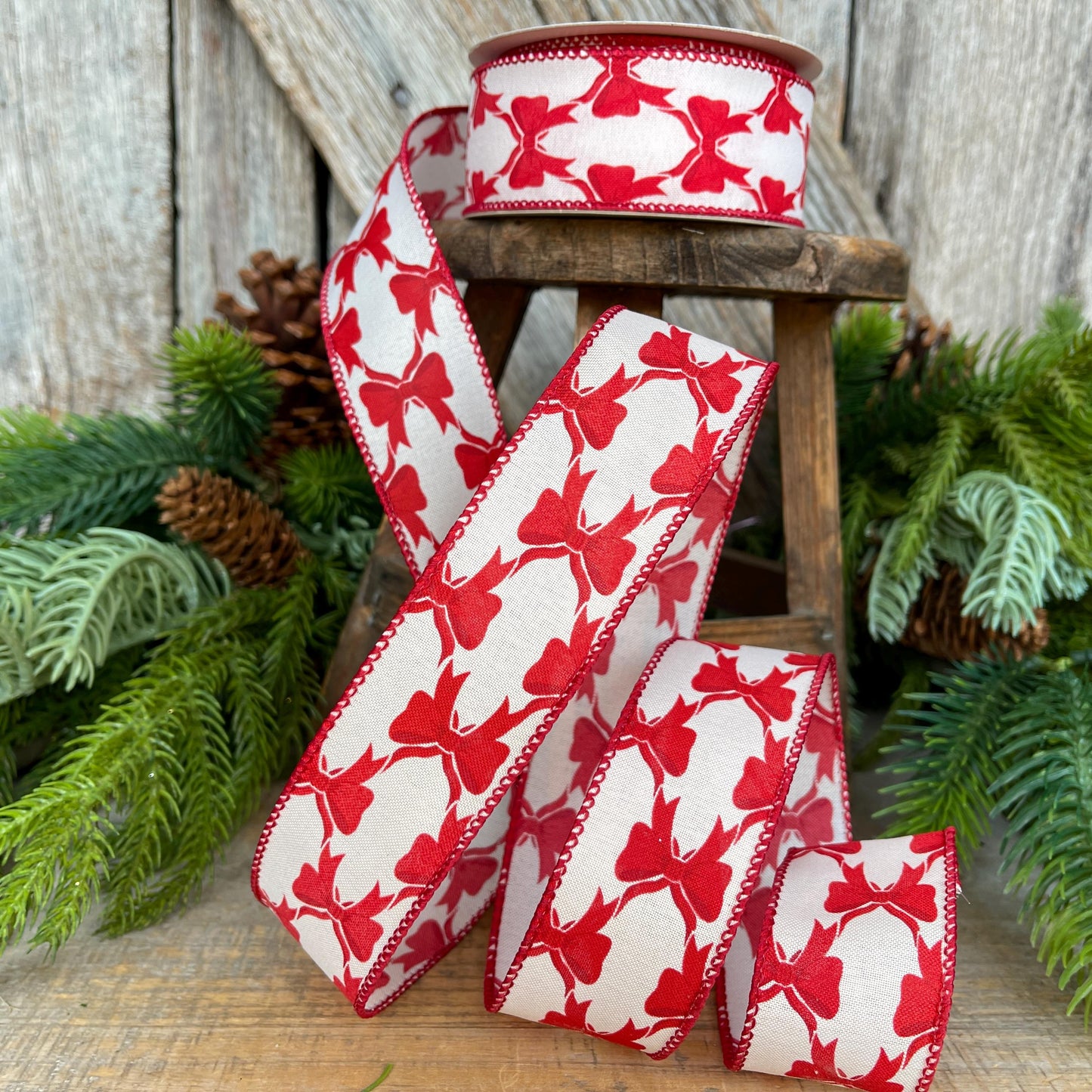 1.5" Coquette Bright Red Bow Ribbon, Red Bow Ribbon, Red Christmas Ribbon, Christmas Gift Wrap Ribbon, Ribbon for Tree, Ribbon for Bows