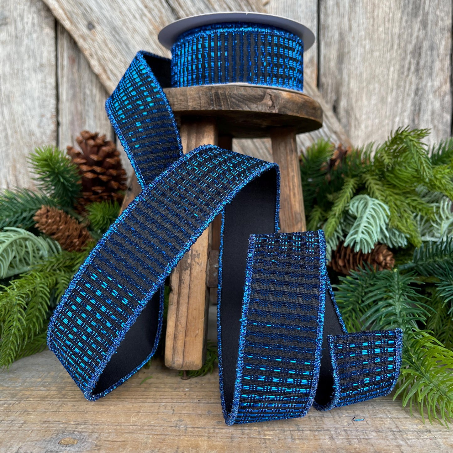 1.5" Midnight Blue RIbbon, Blue Ribbon, Wired Ribbon