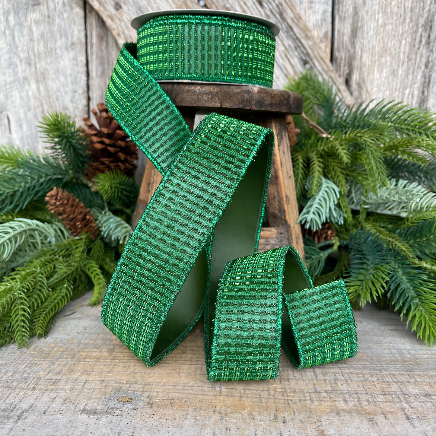 1.5" Emerald Green Ribbon, Christmas Ribbon, Green Ribbon