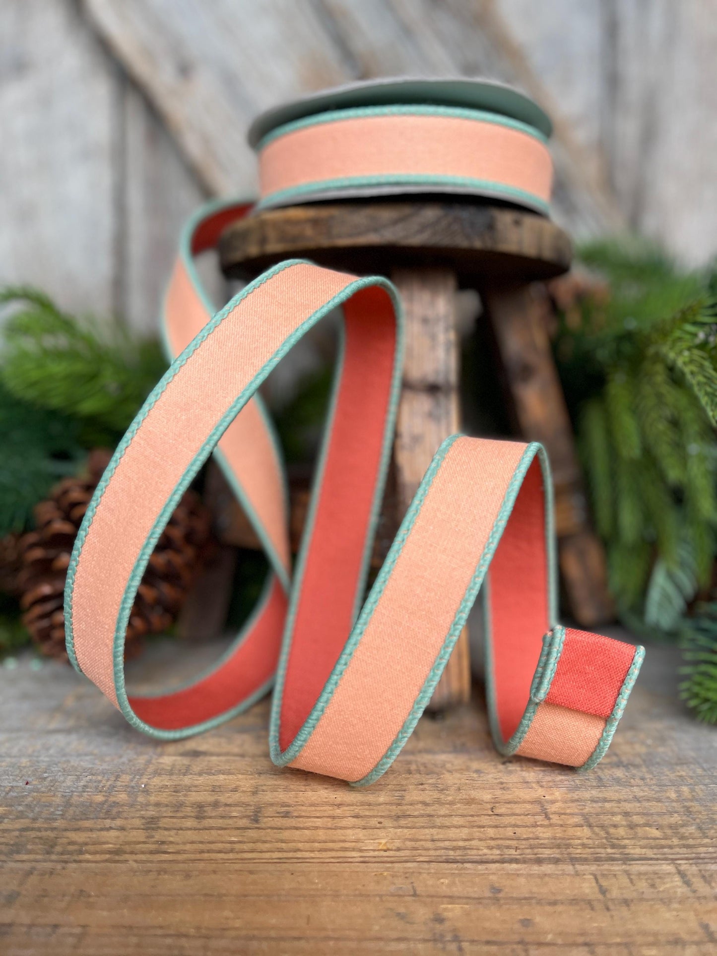 1" Coral Pastel Ribbon, Farrisilk Ribbon, Peach Pretty Pastel Ribbon