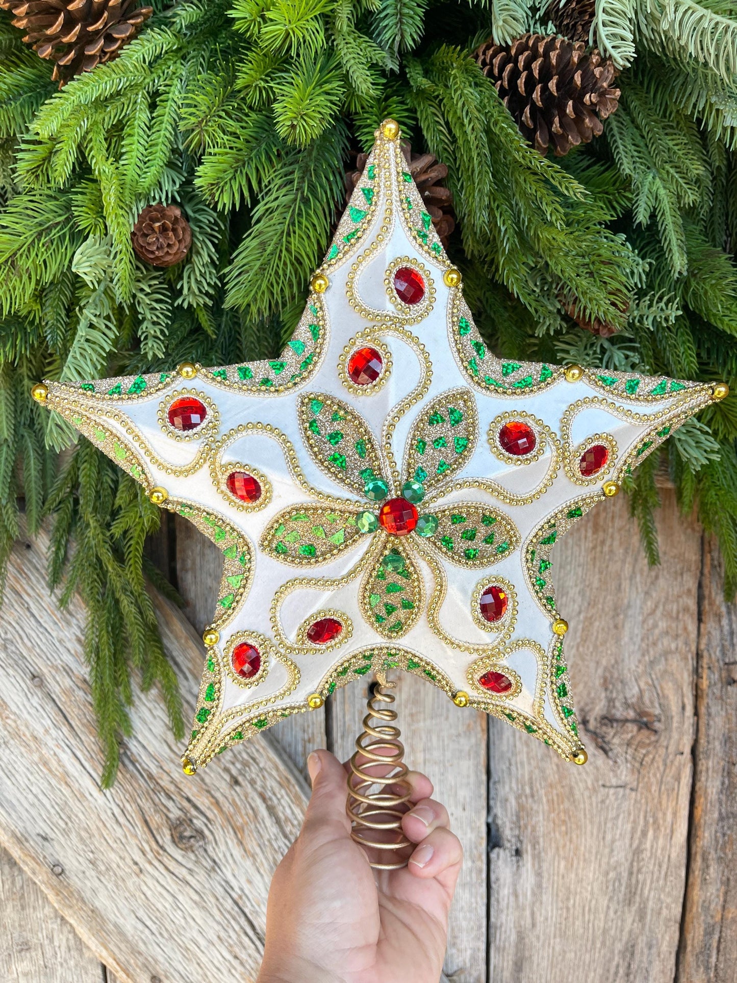 Jeweled Star Tree Topper, Star for Christmas Tree