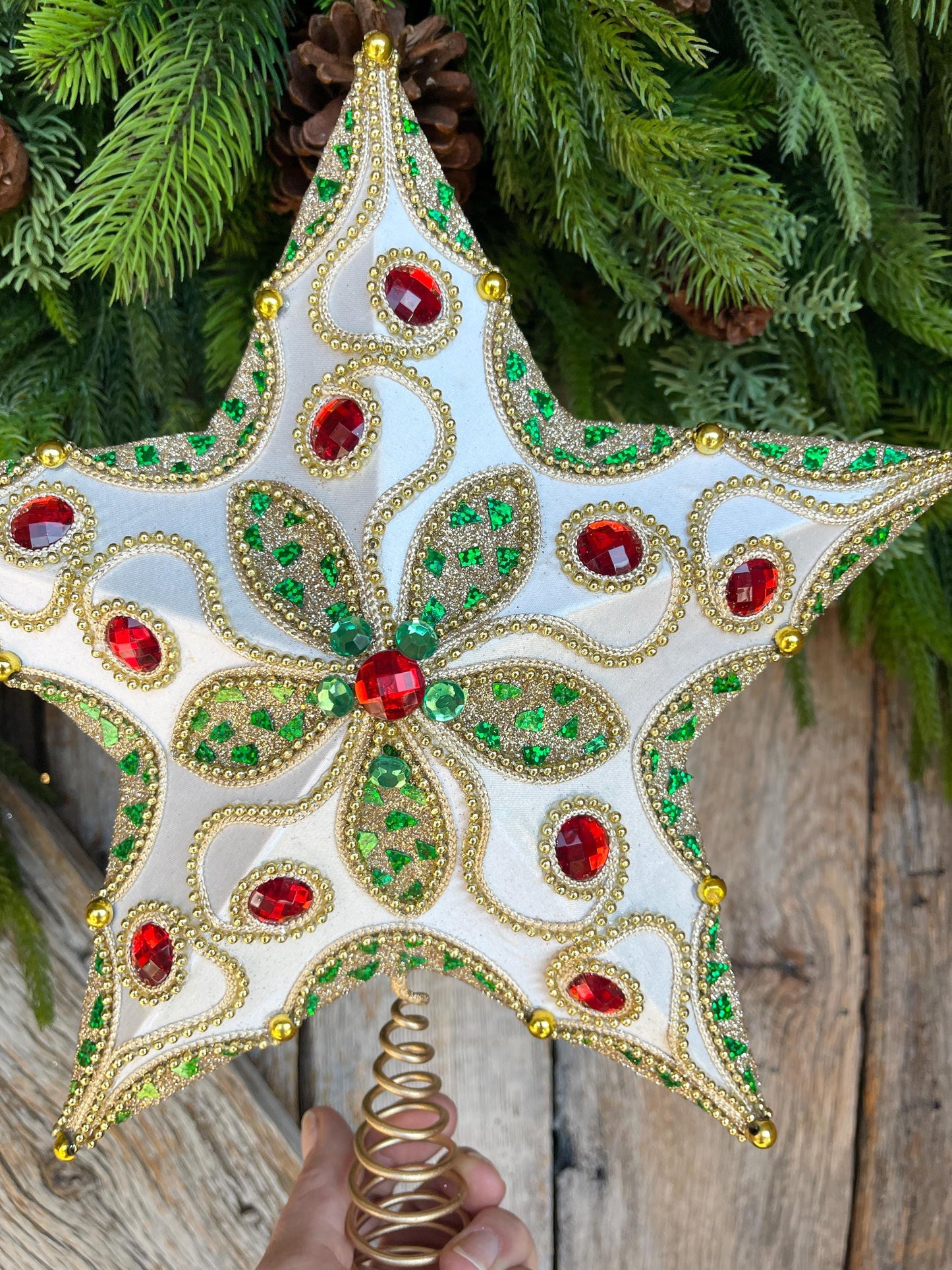 Jeweled Star Tree Topper, Star for Christmas Tree
