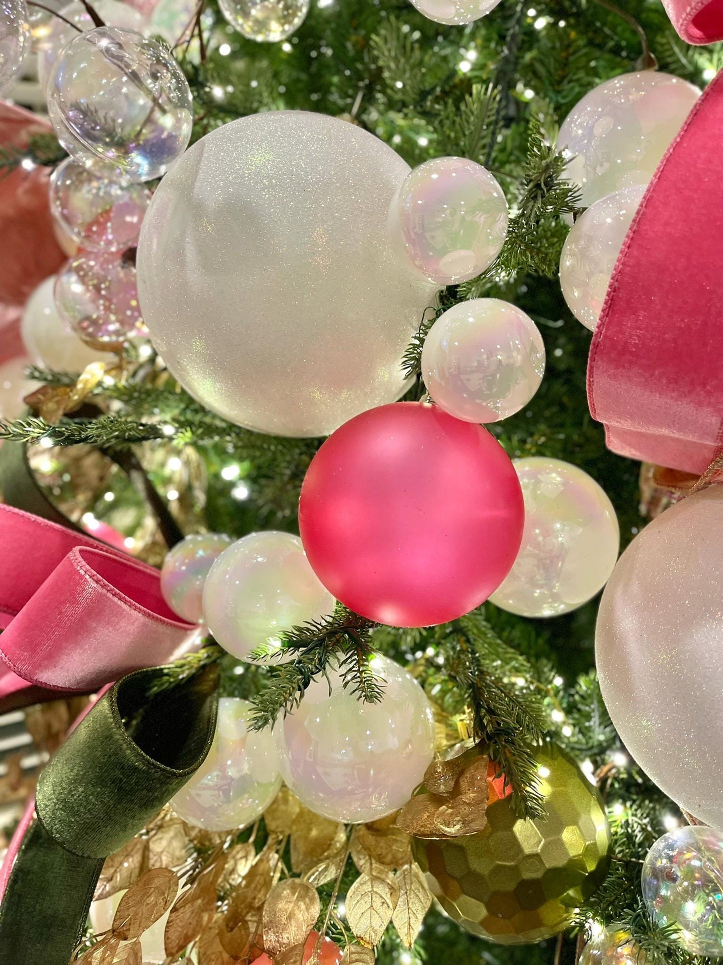 5" Hot Pink Matte Ornament, Pink Ball Ornament, Hot Pink Christmas Ball Ornament