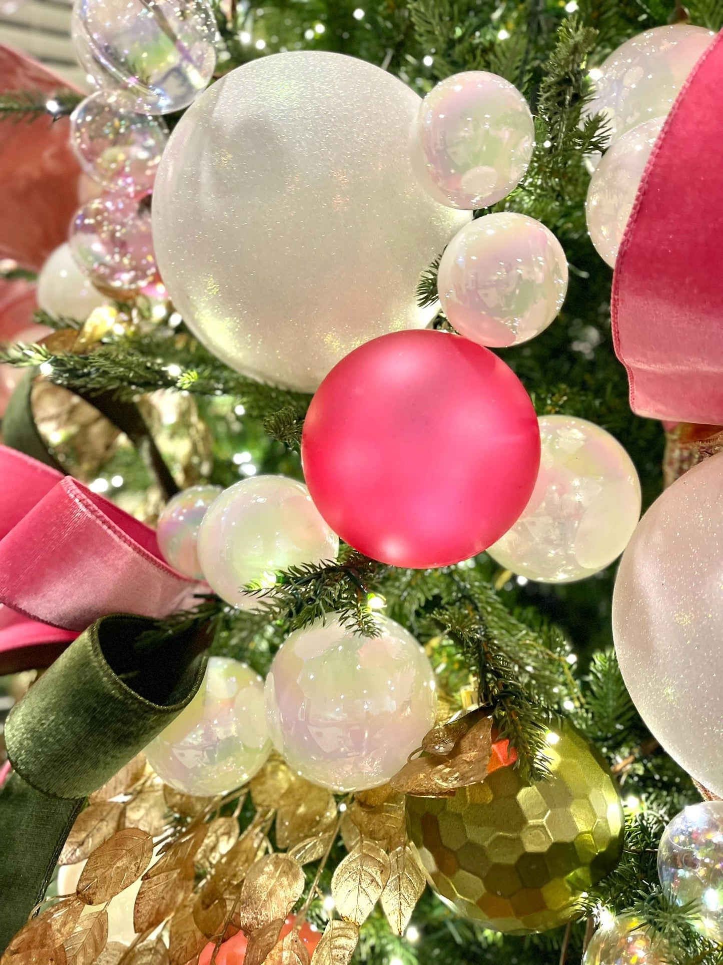 5" Hot Pink Matte Ornament, Pink Ball Ornament, Hot Pink Christmas Ball Ornament