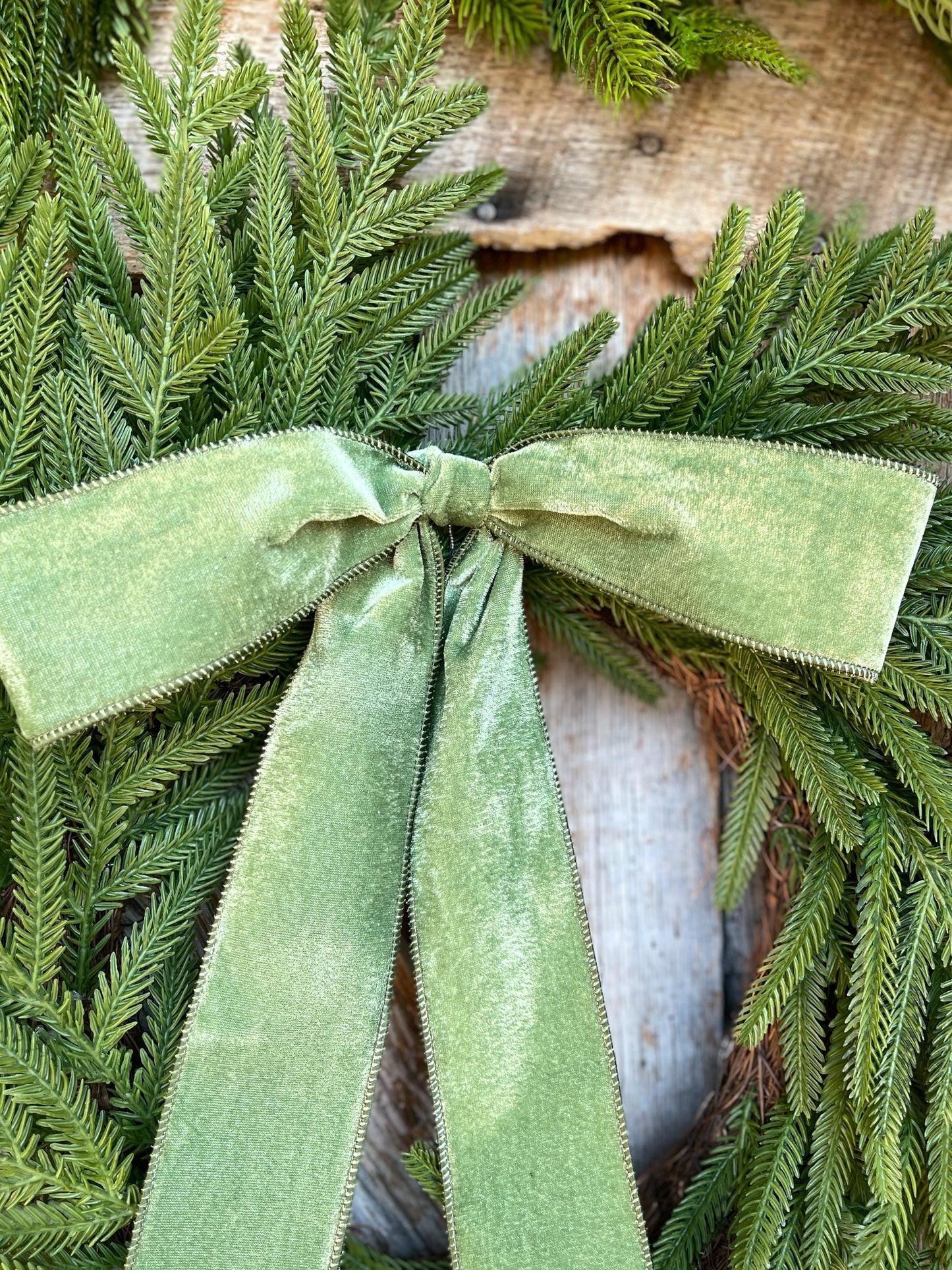 18" Olive Green Velvet Bow, Wreath Bow, Christmas Bow