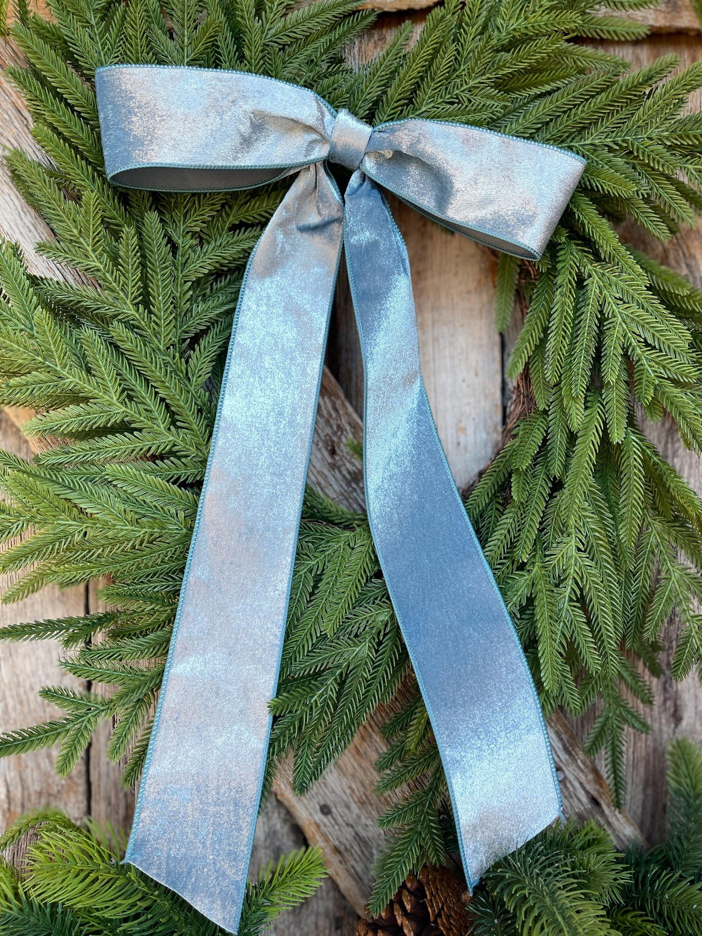 18" BLUE Velvet Bow, Wreath Bow, Christmas Bow