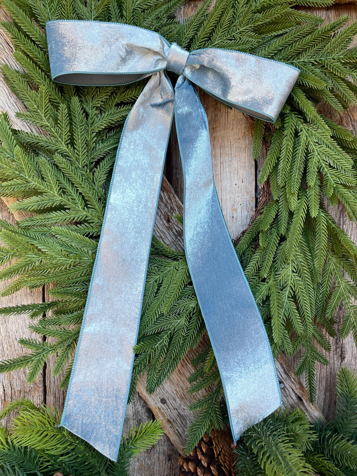 18" BLUE Velvet Bow, Wreath Bow, Christmas Bow