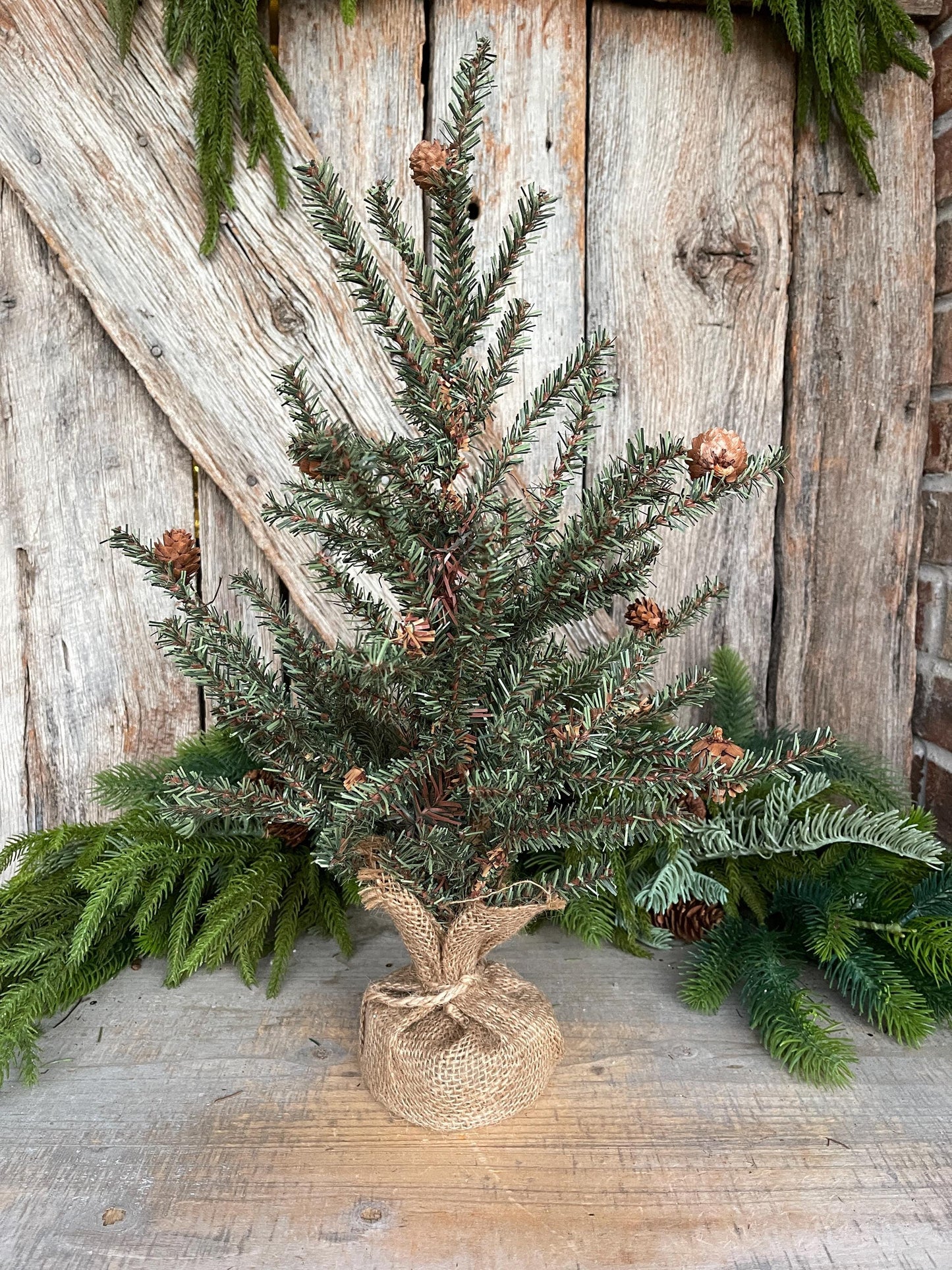 18" Tabletop Christmas Tree, Douglas Fir Seedling Tree, Artificial Tree