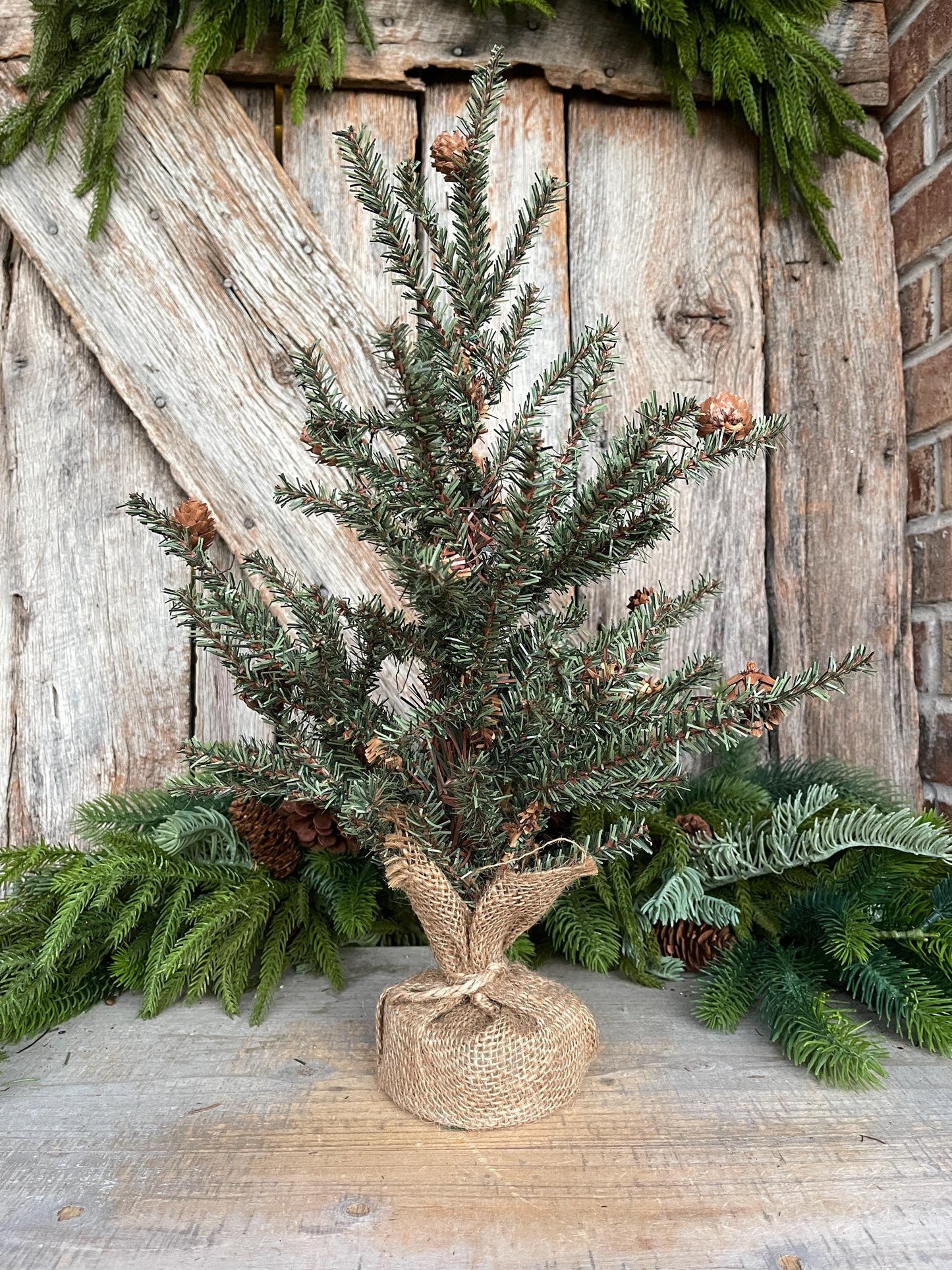 18" Tabletop Christmas Tree, Douglas Fir Seedling Tree, Artificial Tree