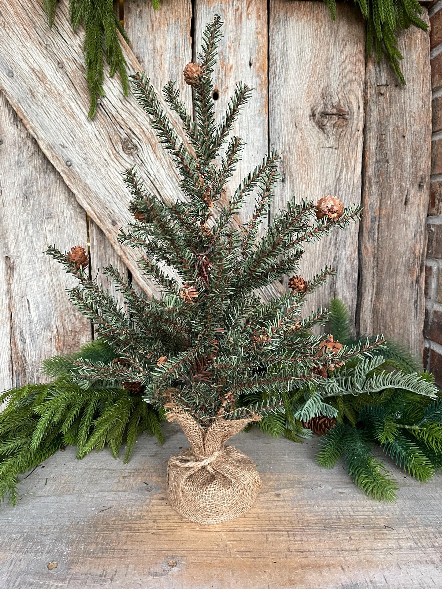 18" Tabletop Christmas Tree, Douglas Fir Seedling Tree, Artificial Tree