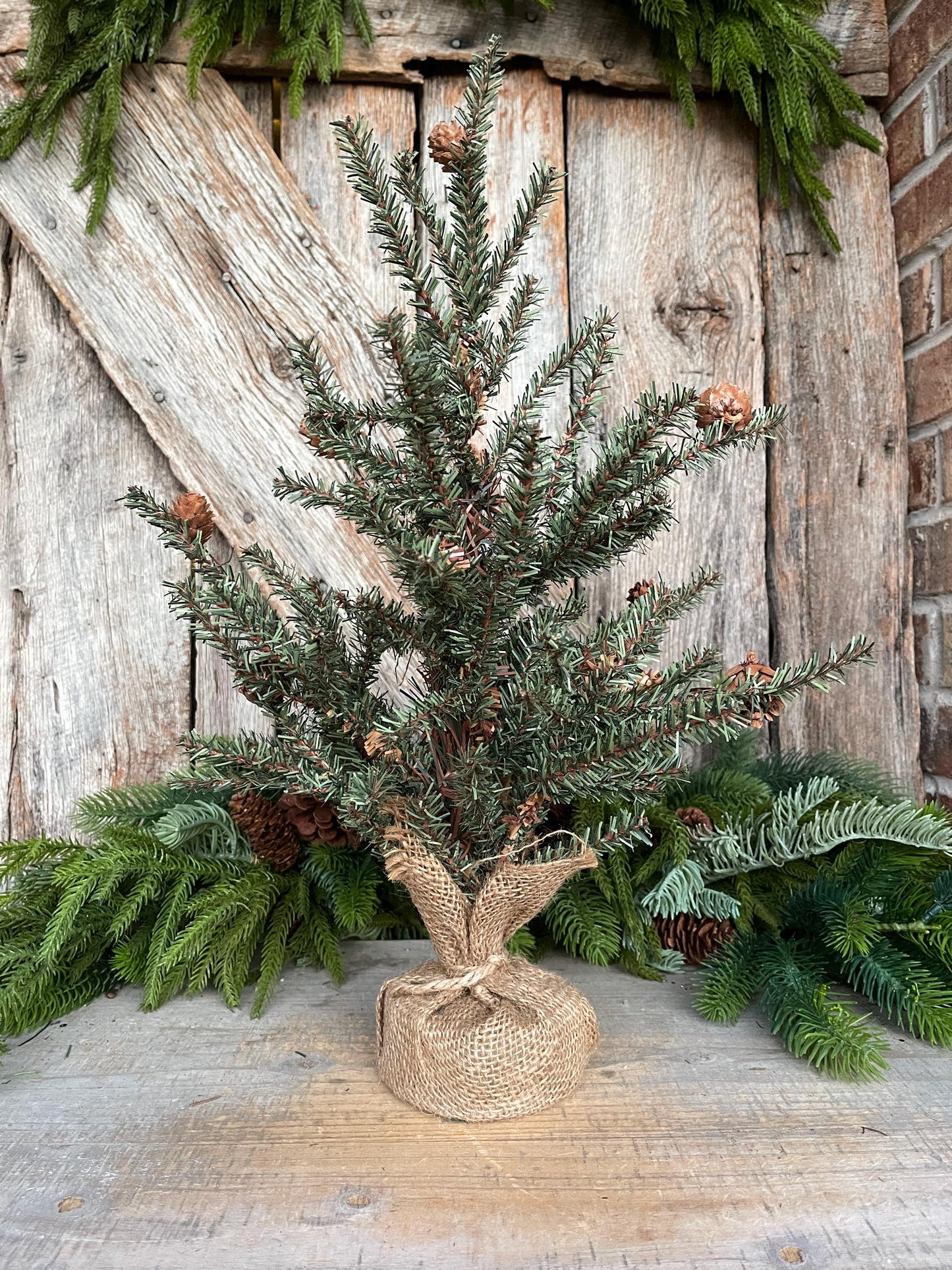 18" Tabletop Christmas Tree, Douglas Fir Seedling Tree, Artificial Tree