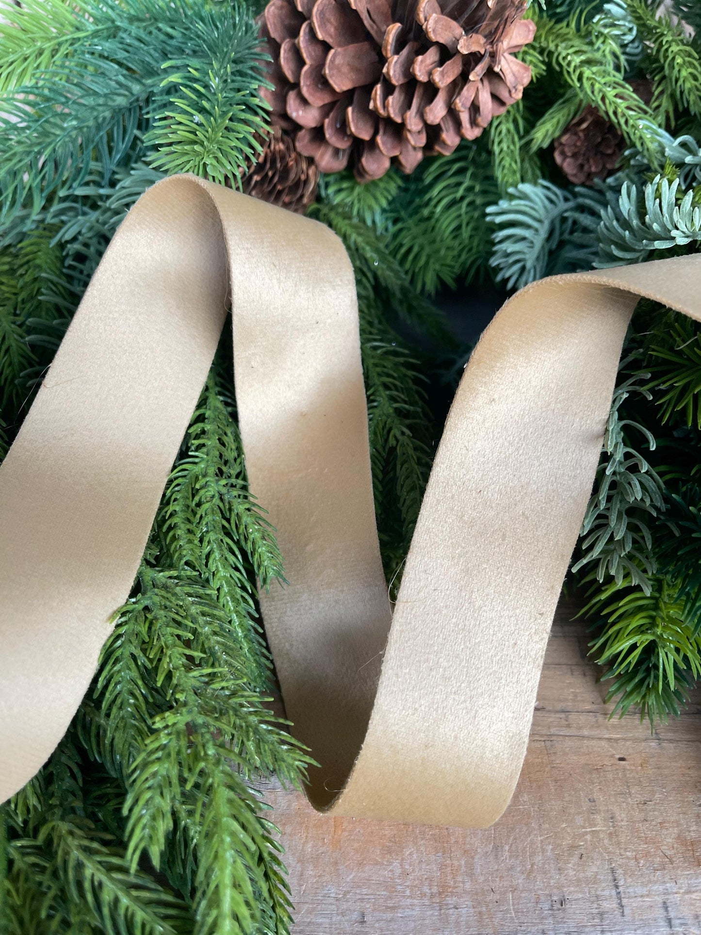 1.5" Gold Velvet, Double Faced Velvet Ribbon, Unwired Velvet Ribbon