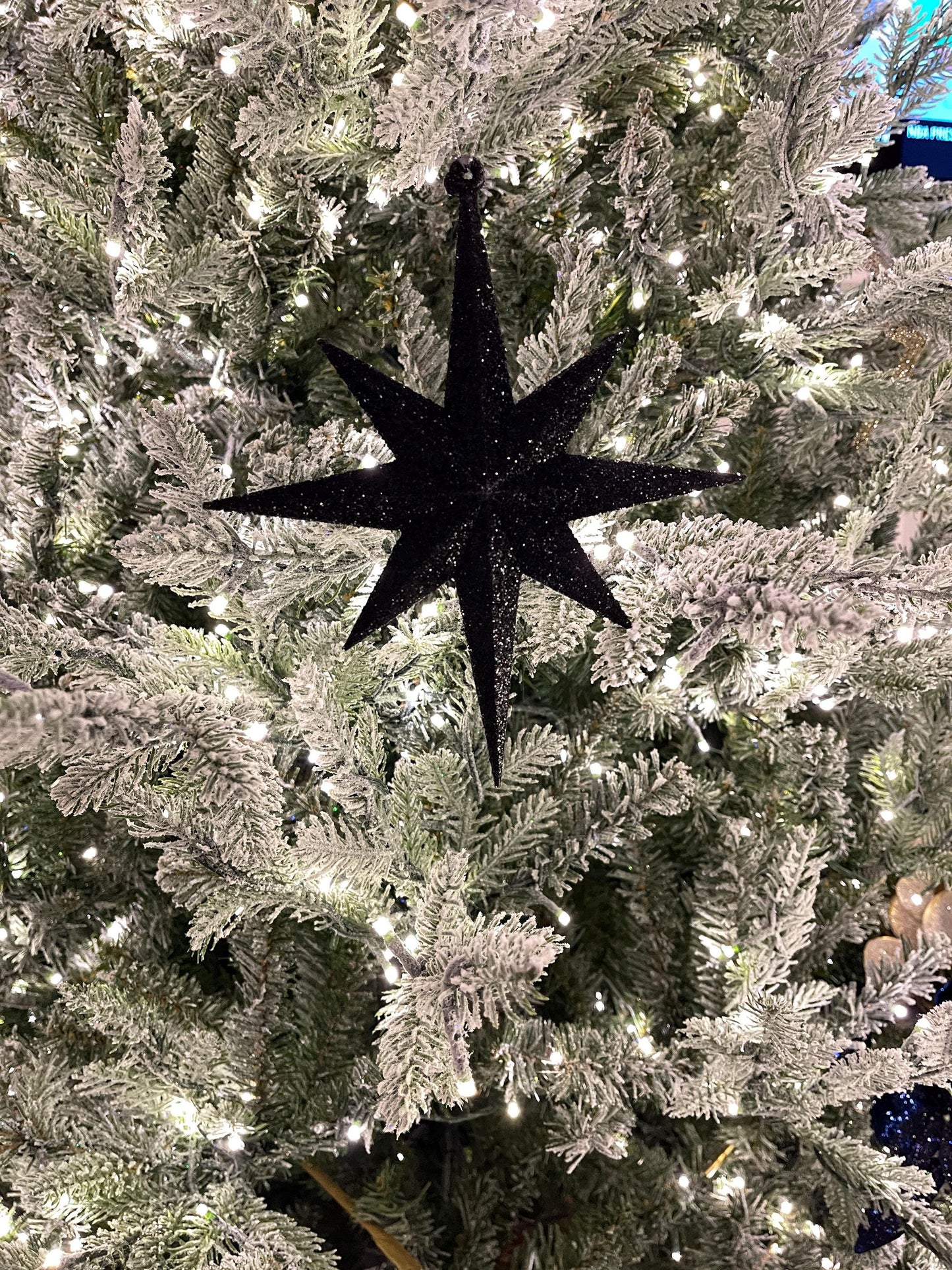 8" Black Bethlehem Star Ornament, Black Star Ornament