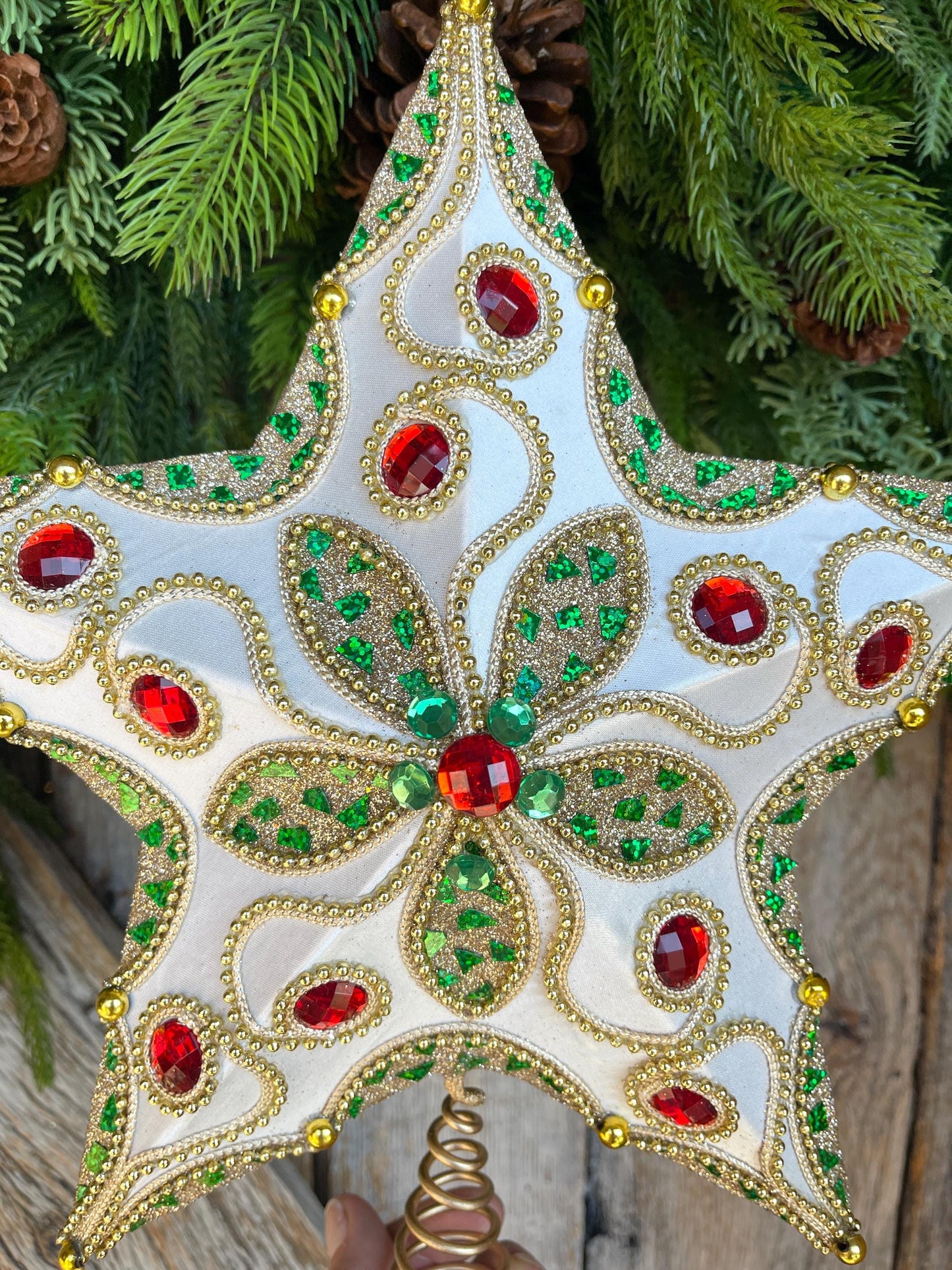 Jeweled Star Tree Topper, Star for Christmas Tree