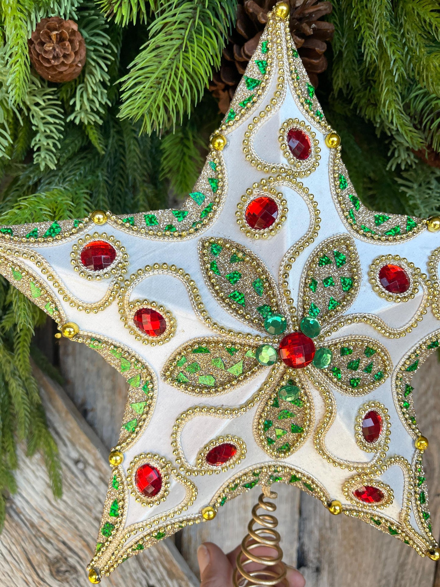 Jeweled Star Tree Topper, Star for Christmas Tree