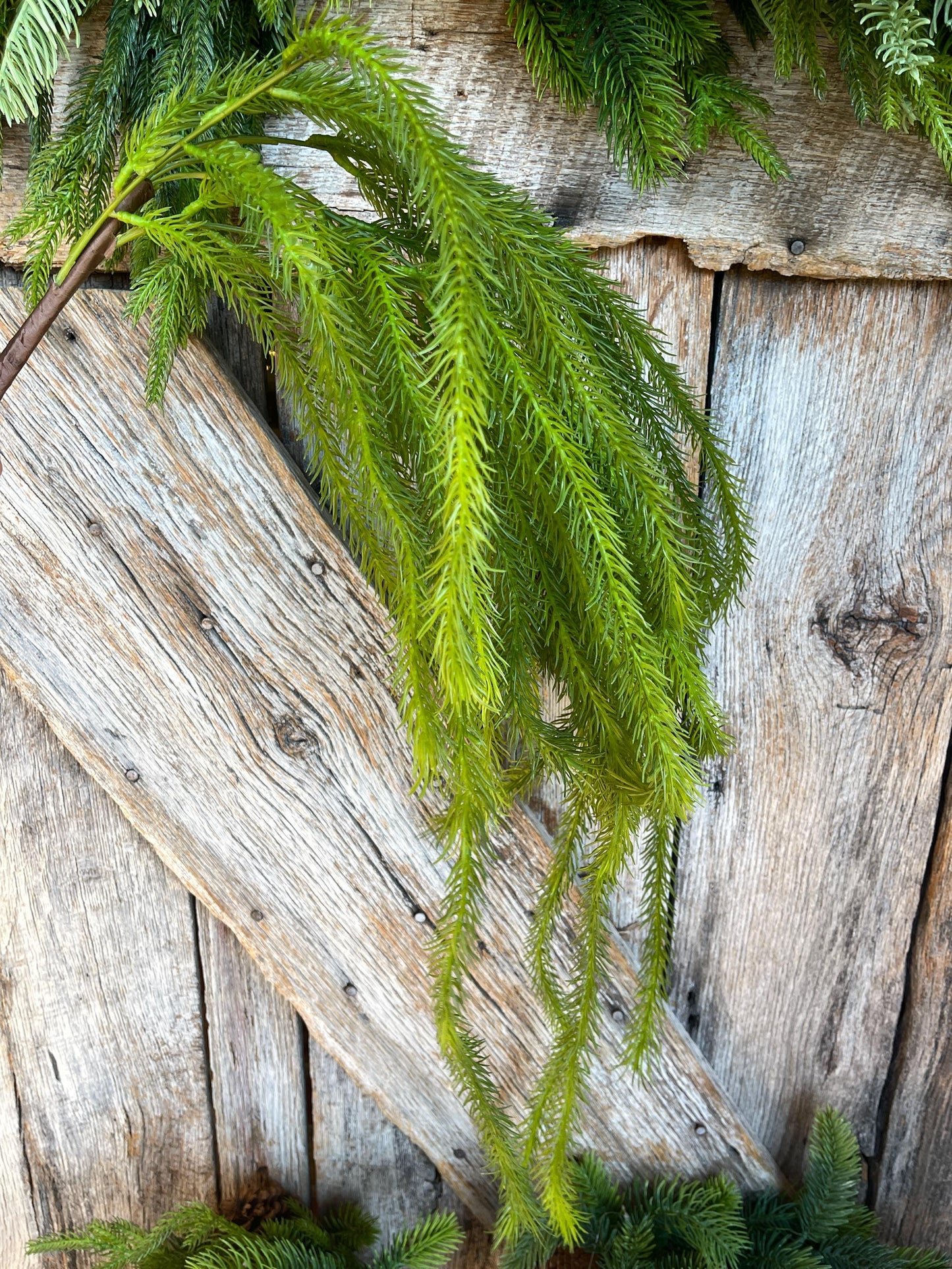 42" Hanging Pine Greenery Bush, Christmas Pine Bush