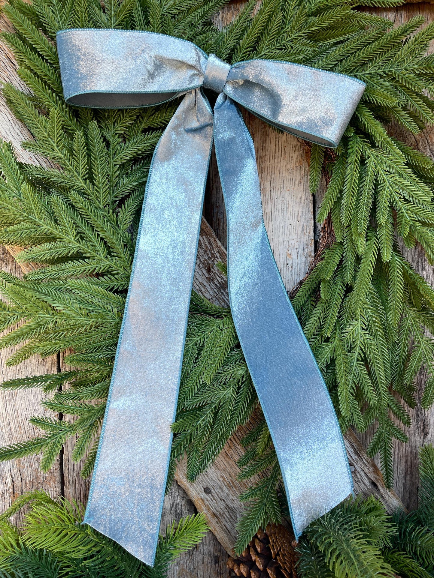 18" BLUE Velvet Bow, Wreath Bow, Christmas Bow
