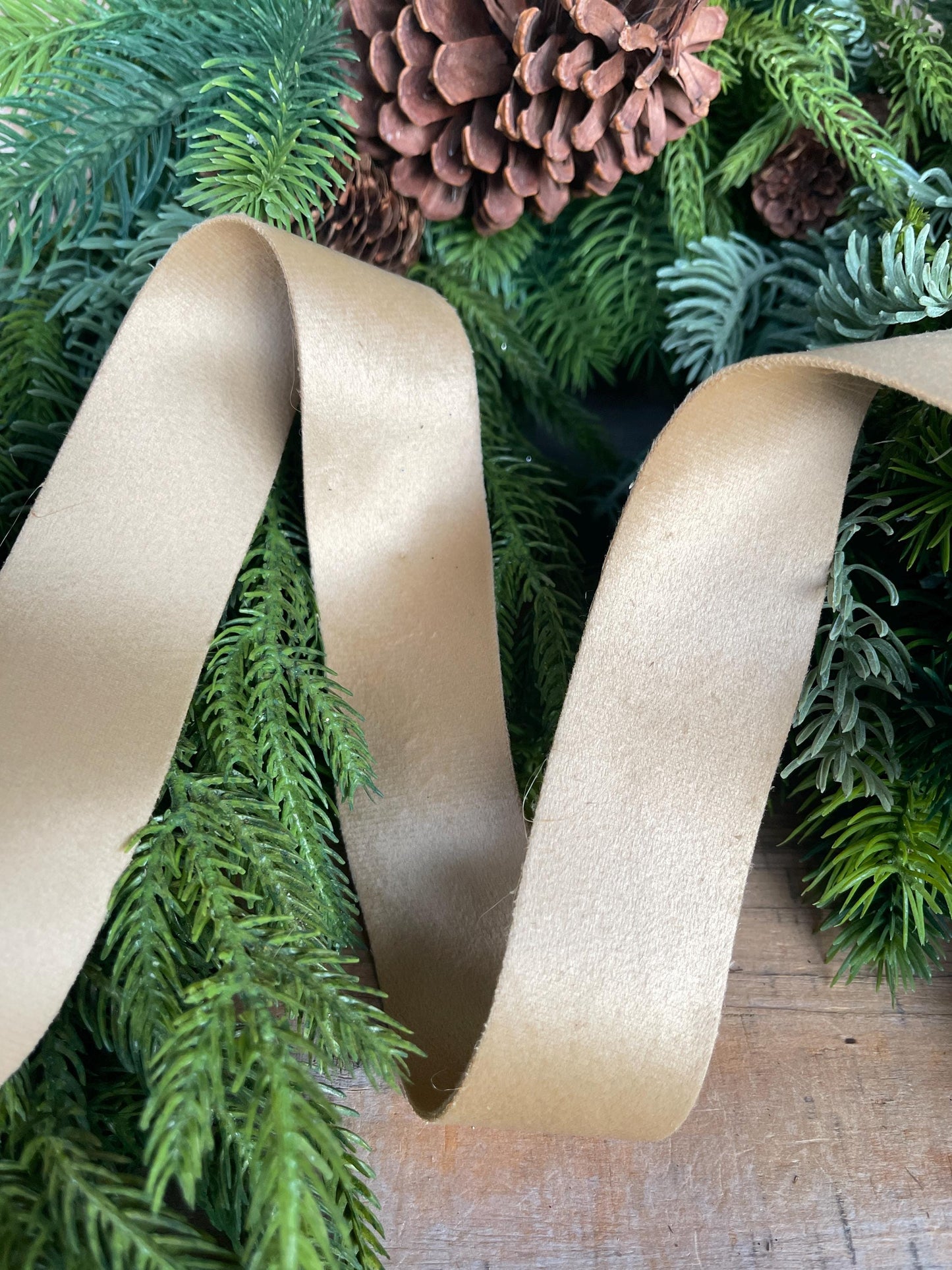 1.5" Gold Velvet, Double Faced Velvet Ribbon, Unwired Velvet Ribbon